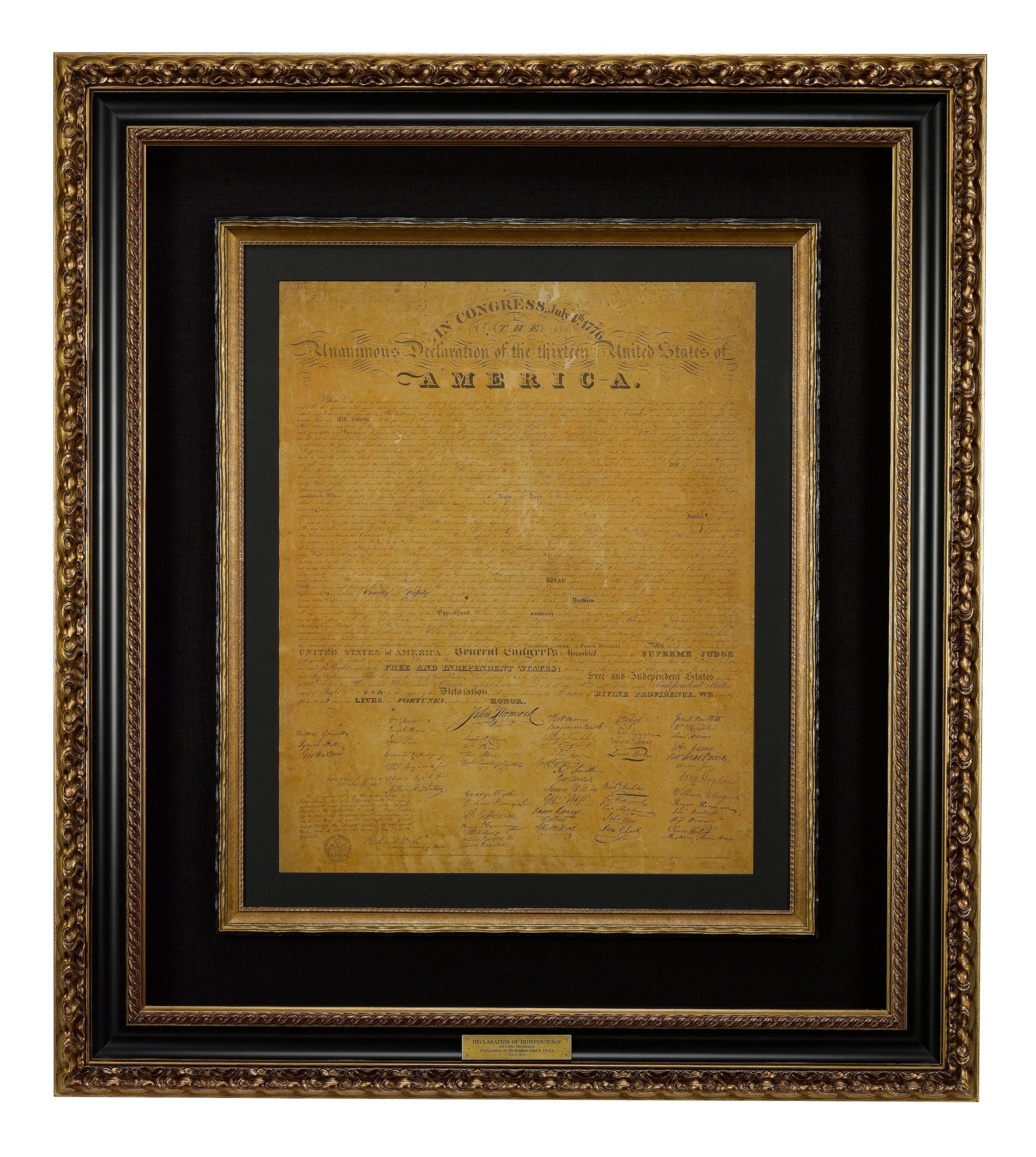 1818 Declaration of Independence Broadside Engraved by Benjamin Owen Tyler - The Great Republic