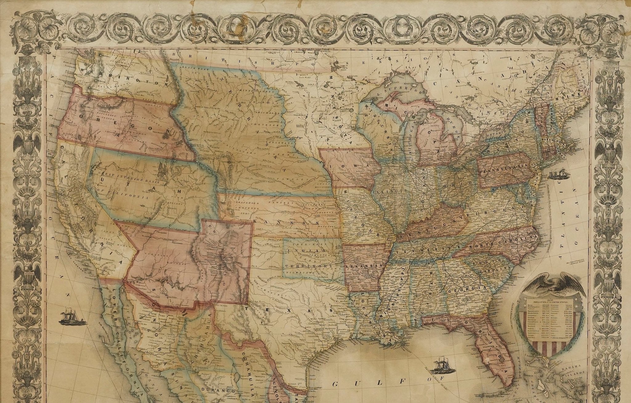 1856 "Map of the United States, with its Territories; also Mexico and the West Indies" by Ensign, Bridgeman, and Fanning - The Great Republic