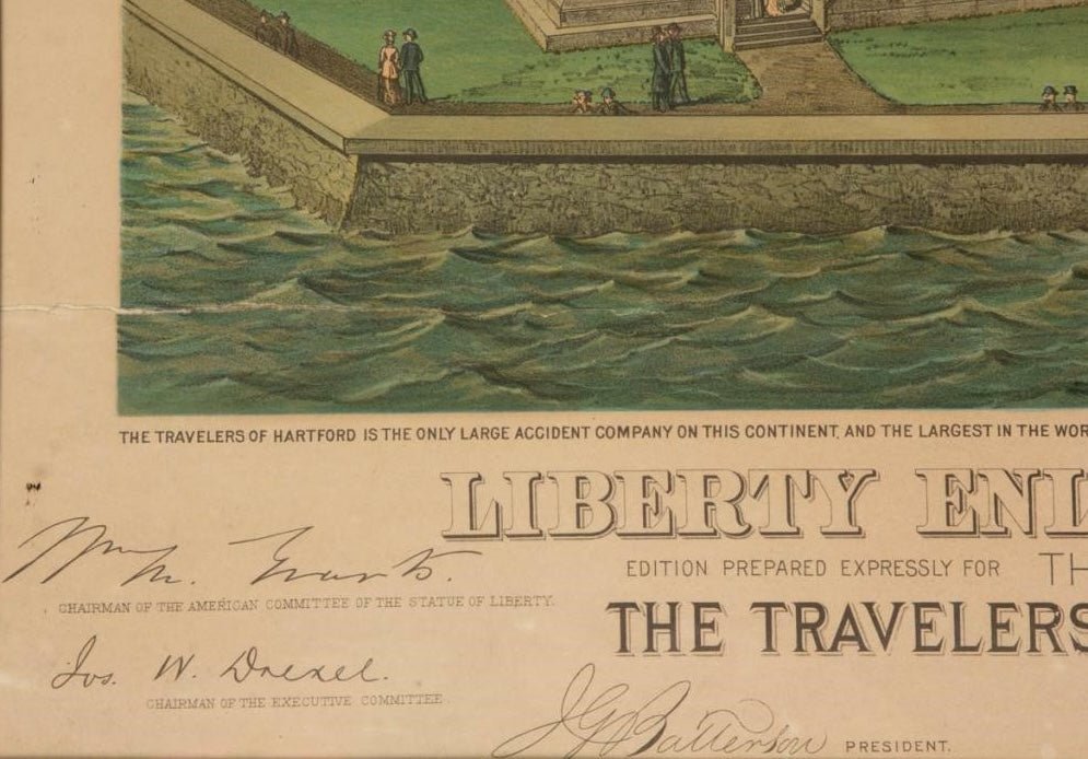 1883 "Liberty Enlightening the World" Statue of Liberty Lithograph by Root & Tinkler - The Great Republic