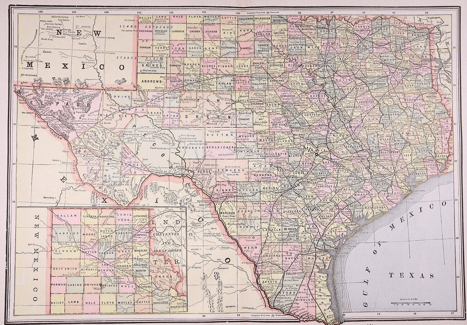 1894 "Texas" Map - The Great Republic