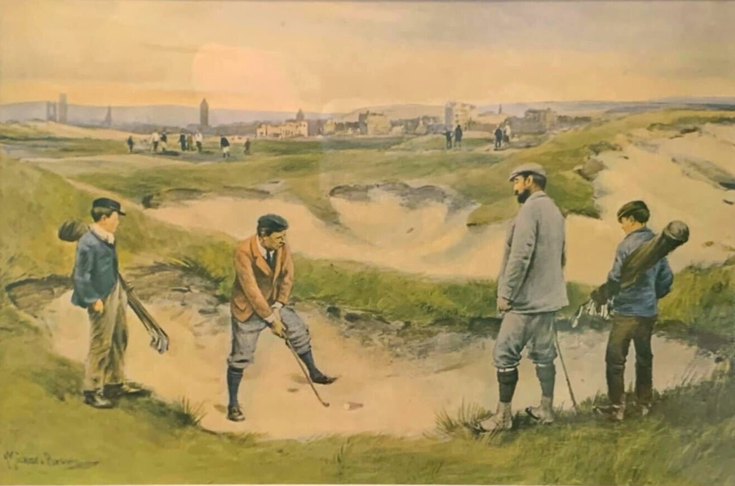 1902 "In the Sand" Golf Photogravure by James Michael Brown from Sporting Pictures - The Great Republic