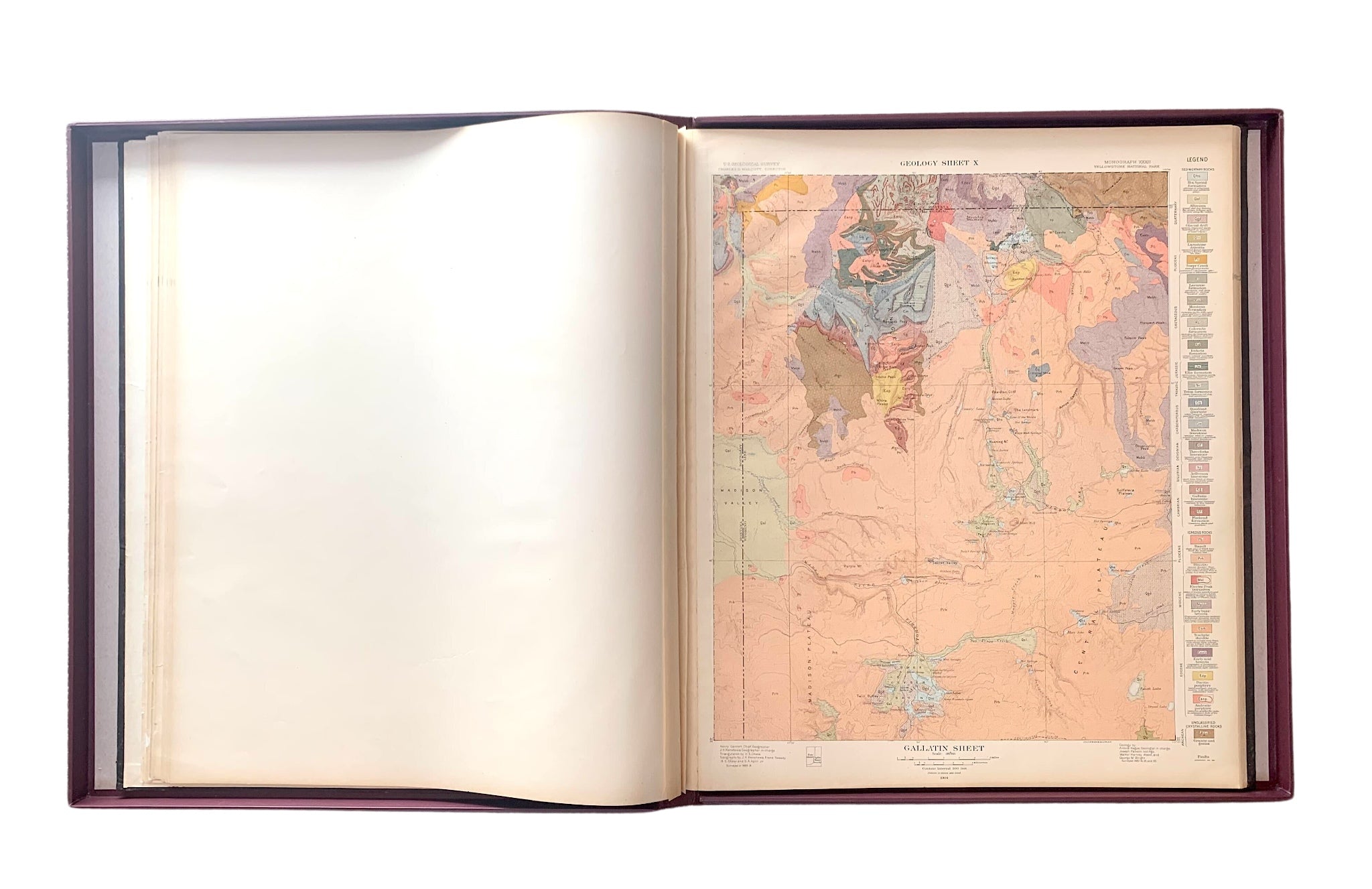 1904 "Atlas to Accompany Monograph XXXII on the Geology of Yellowstone National Park" by Arnold Hague - The Great Republic