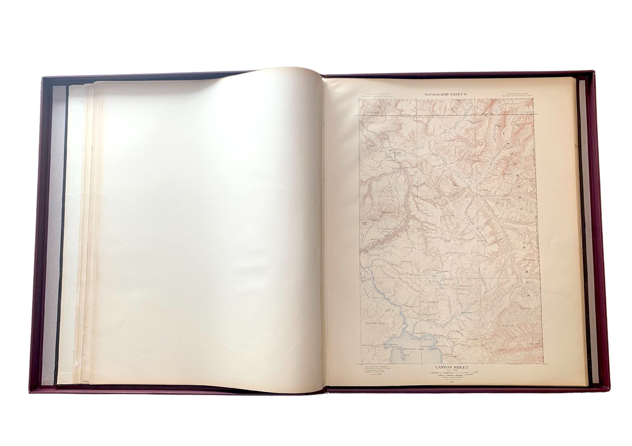 1904 "Atlas to Accompany Monograph XXXII on the Geology of Yellowstone National Park" by Arnold Hague - The Great Republic