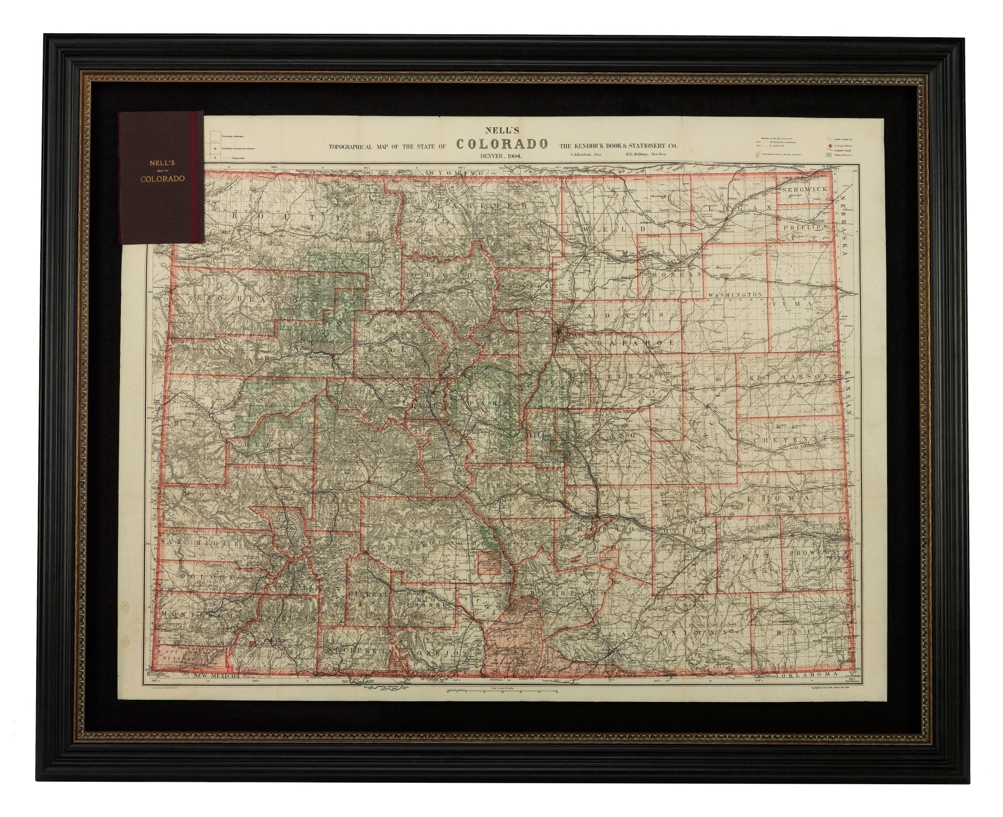 1904 "Nell's Topographical Map of the State of Colorado" - The Great Republic