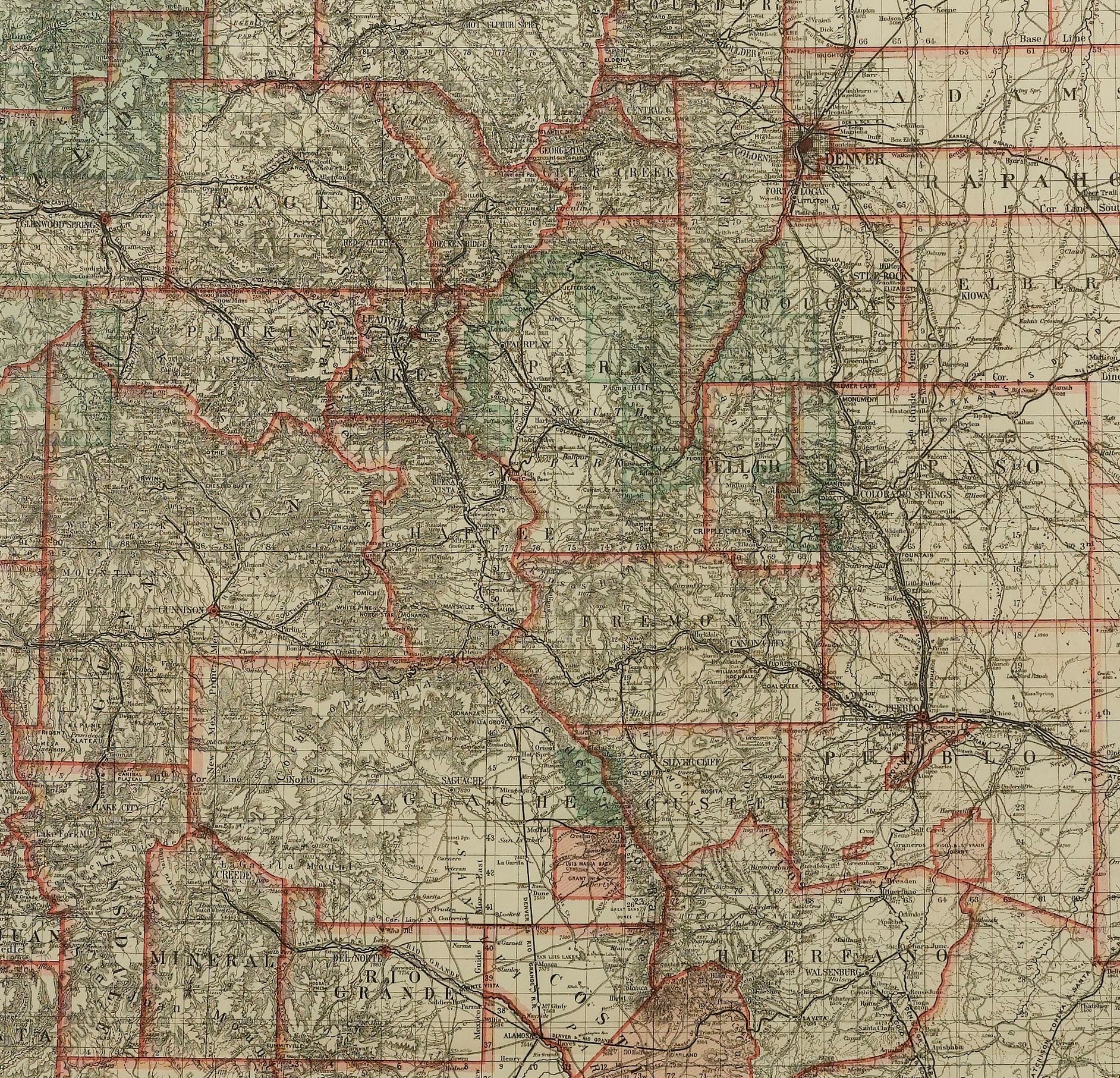 1904 "Nell's Topographical Map of the State of Colorado" - The Great Republic