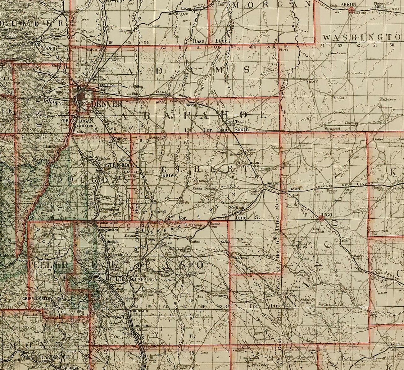 1904 "Nell's Topographical Map of the State of Colorado" - The Great Republic