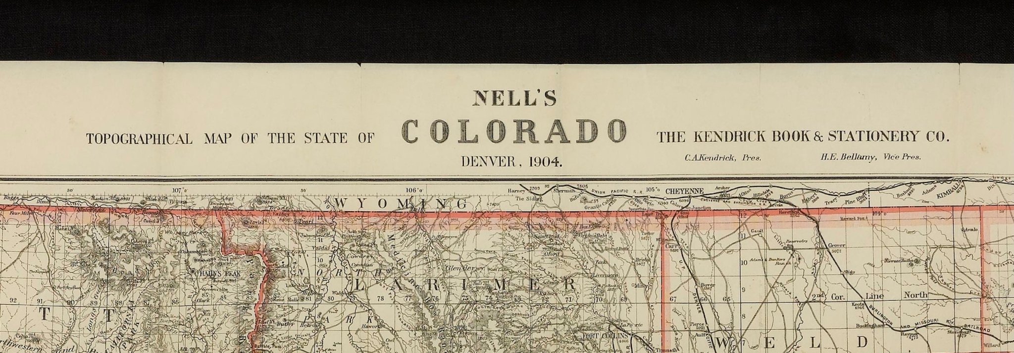 1904 "Nell's Topographical Map of the State of Colorado" - The Great Republic