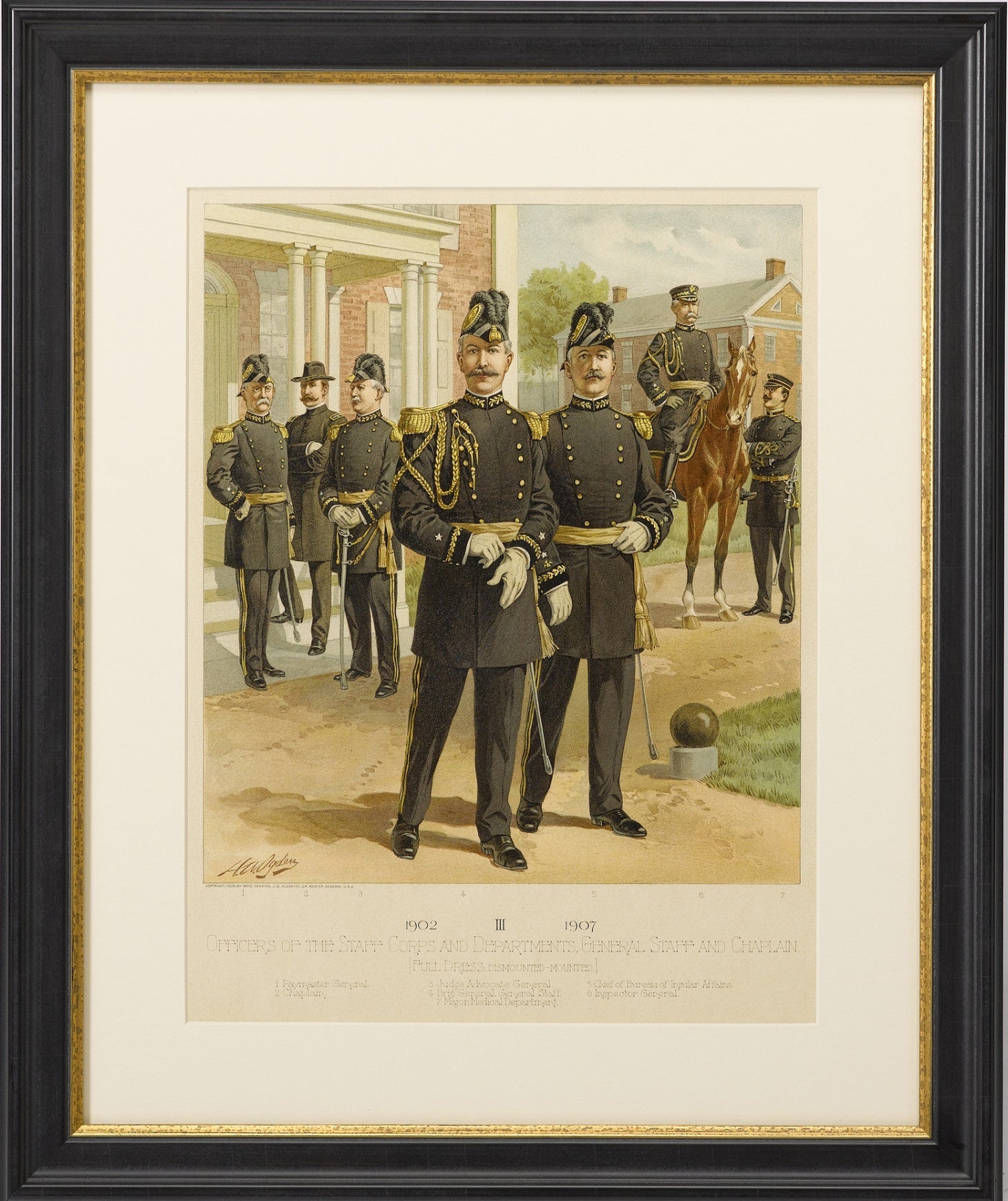 1908 "Officers of the Staff Corps & Departments, General Staff and Chaplain in Full Dress" C. Ogden - The Great Republic