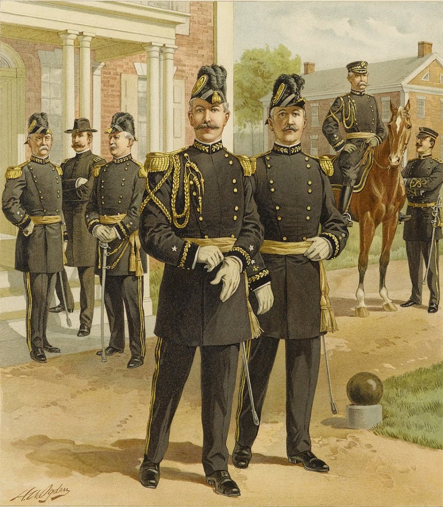 1908 "Officers of the Staff Corps & Departments, General Staff and Chaplain in Full Dress" C. Ogden - The Great Republic