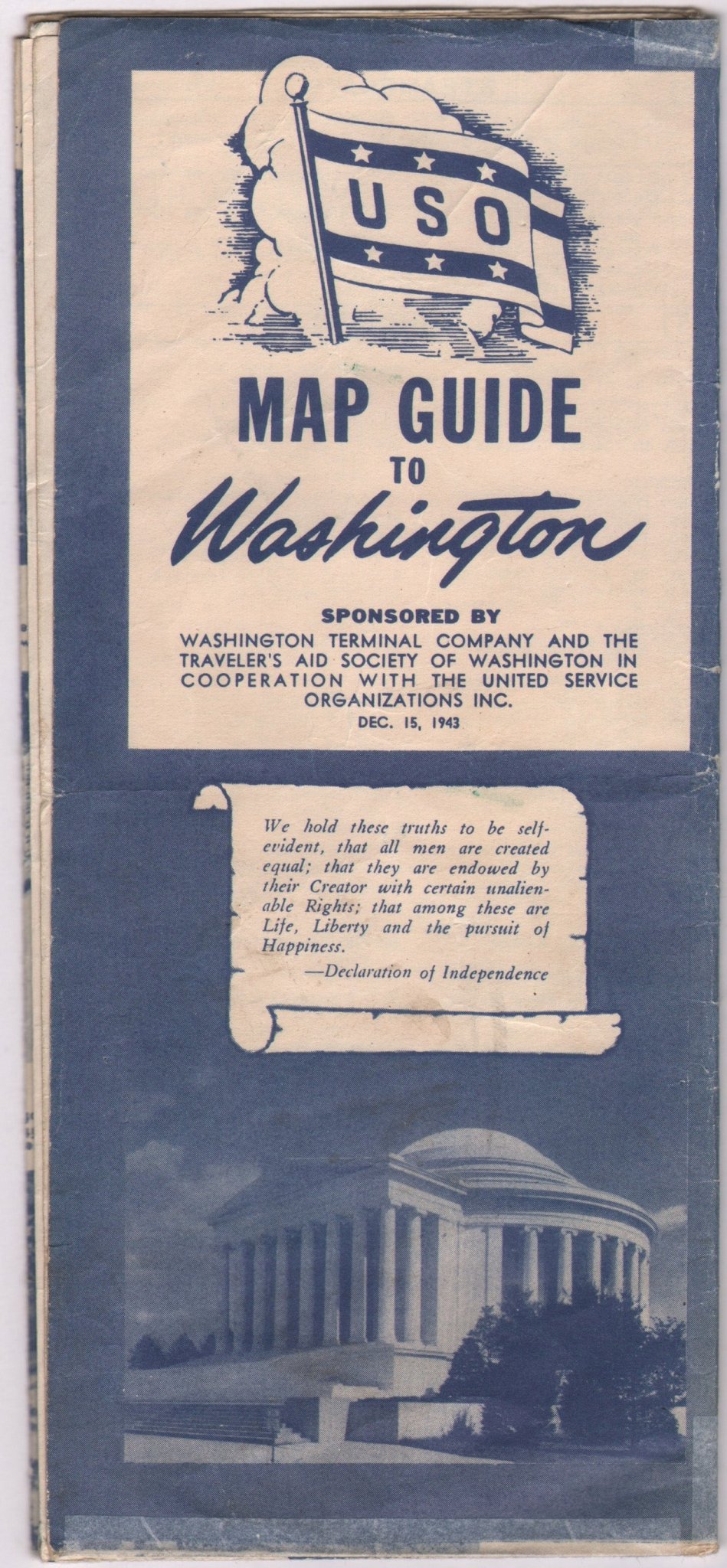 1943 "USO Map Guide to Washington" - The Great Republic