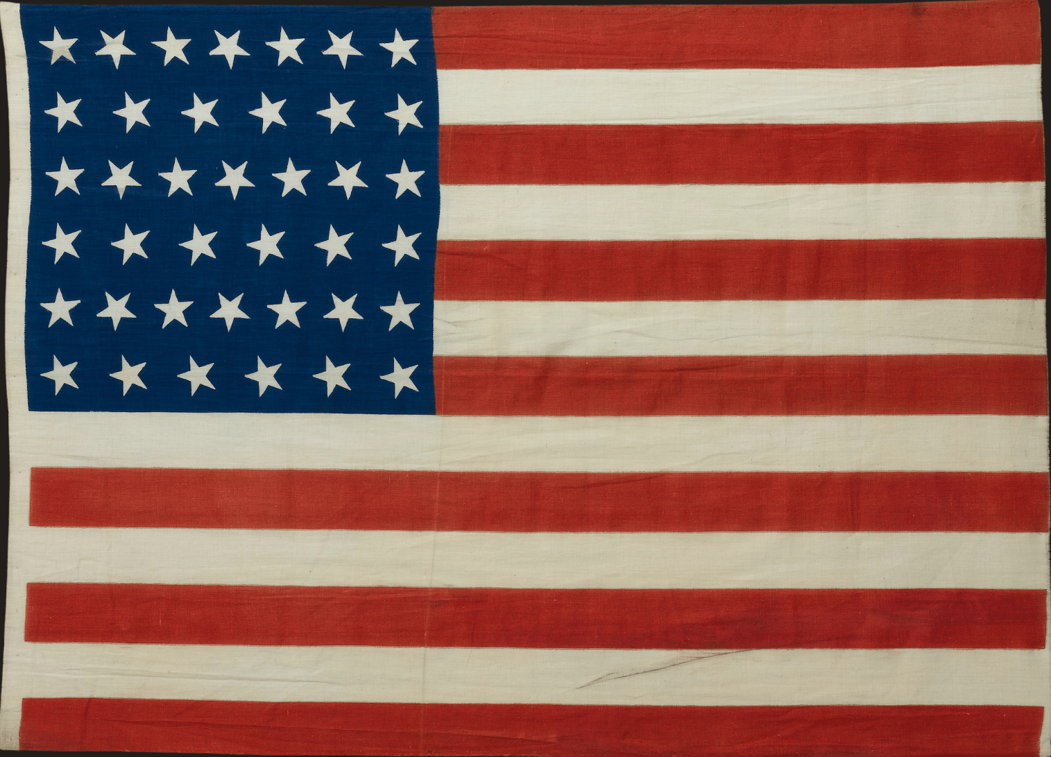 39 - Star American Flag Printed on Cotton with Whimsical Star Pattern, 1889 - The Great Republic