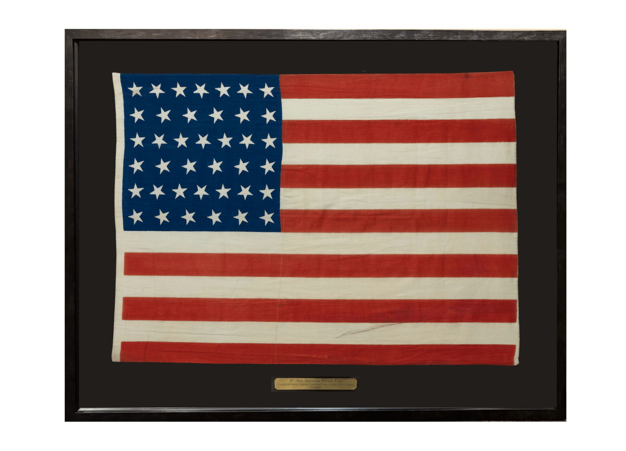 39 - Star American Flag Printed on Cotton with Whimsical Star Pattern, 1889 - The Great Republic