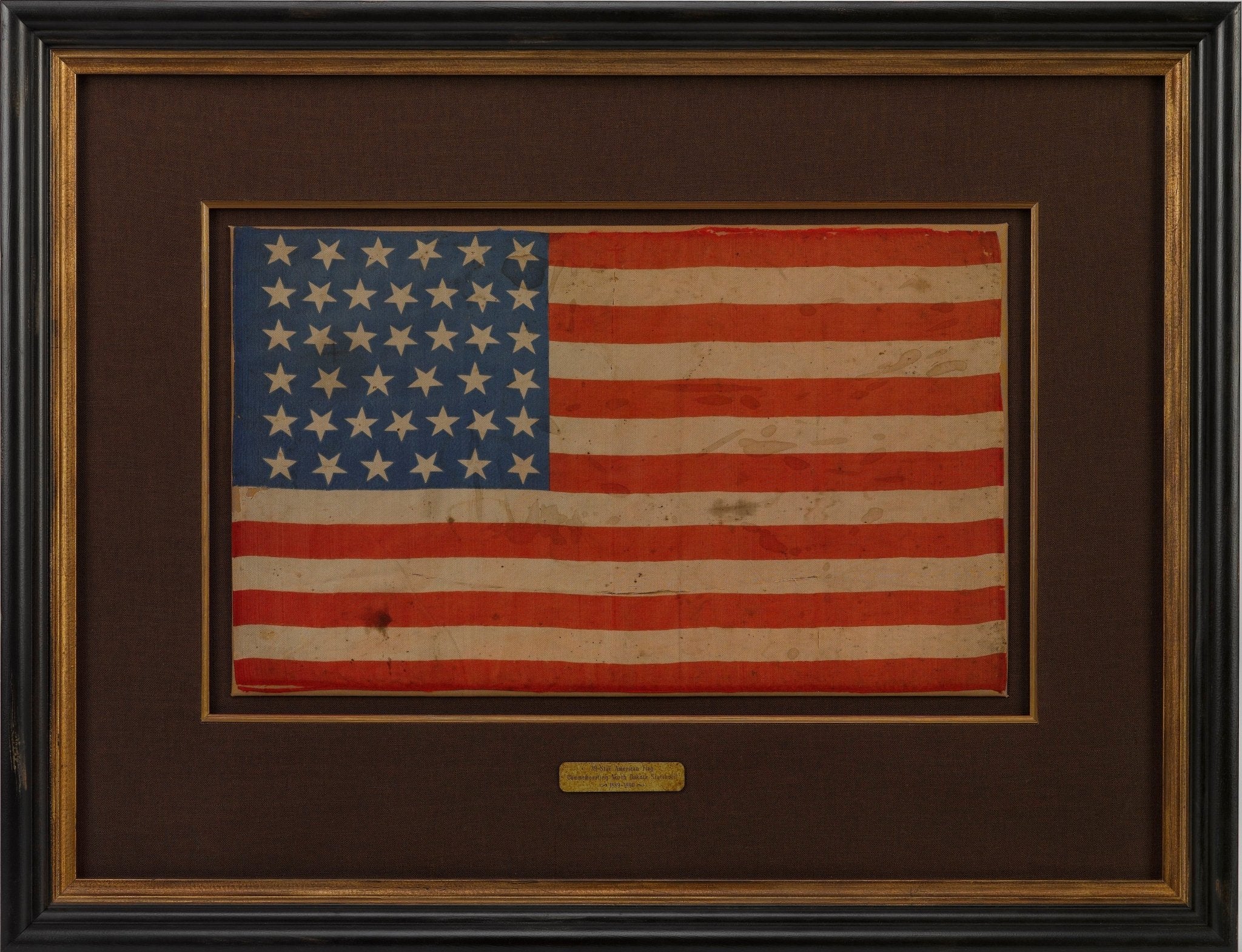 39 - Star Printed American Flag, Commemorating North Dakota Statehood, 1889 - 1890 - The Great Republic