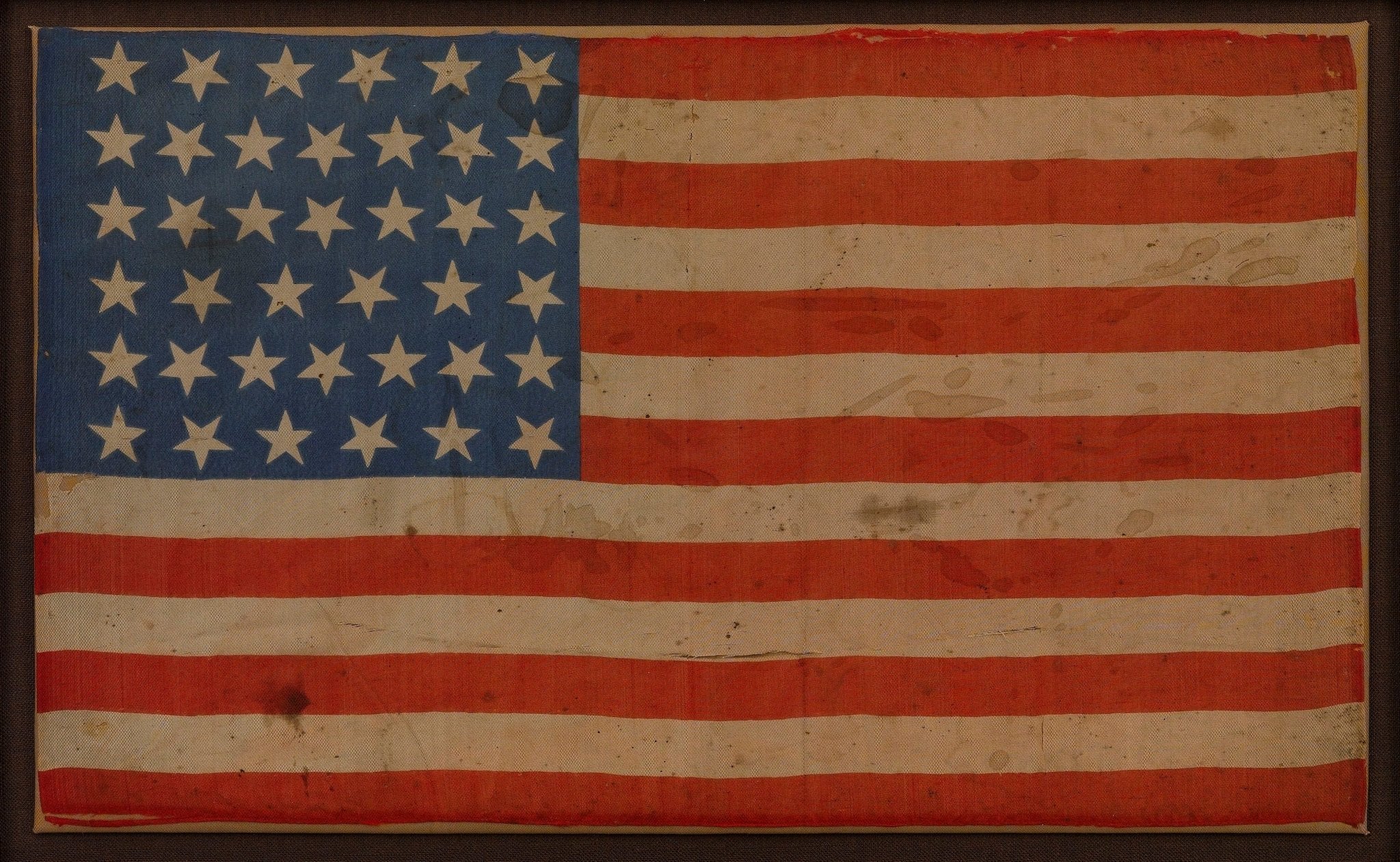 39 - Star Printed American Flag, Commemorating North Dakota Statehood, 1889 - 1890 - The Great Republic