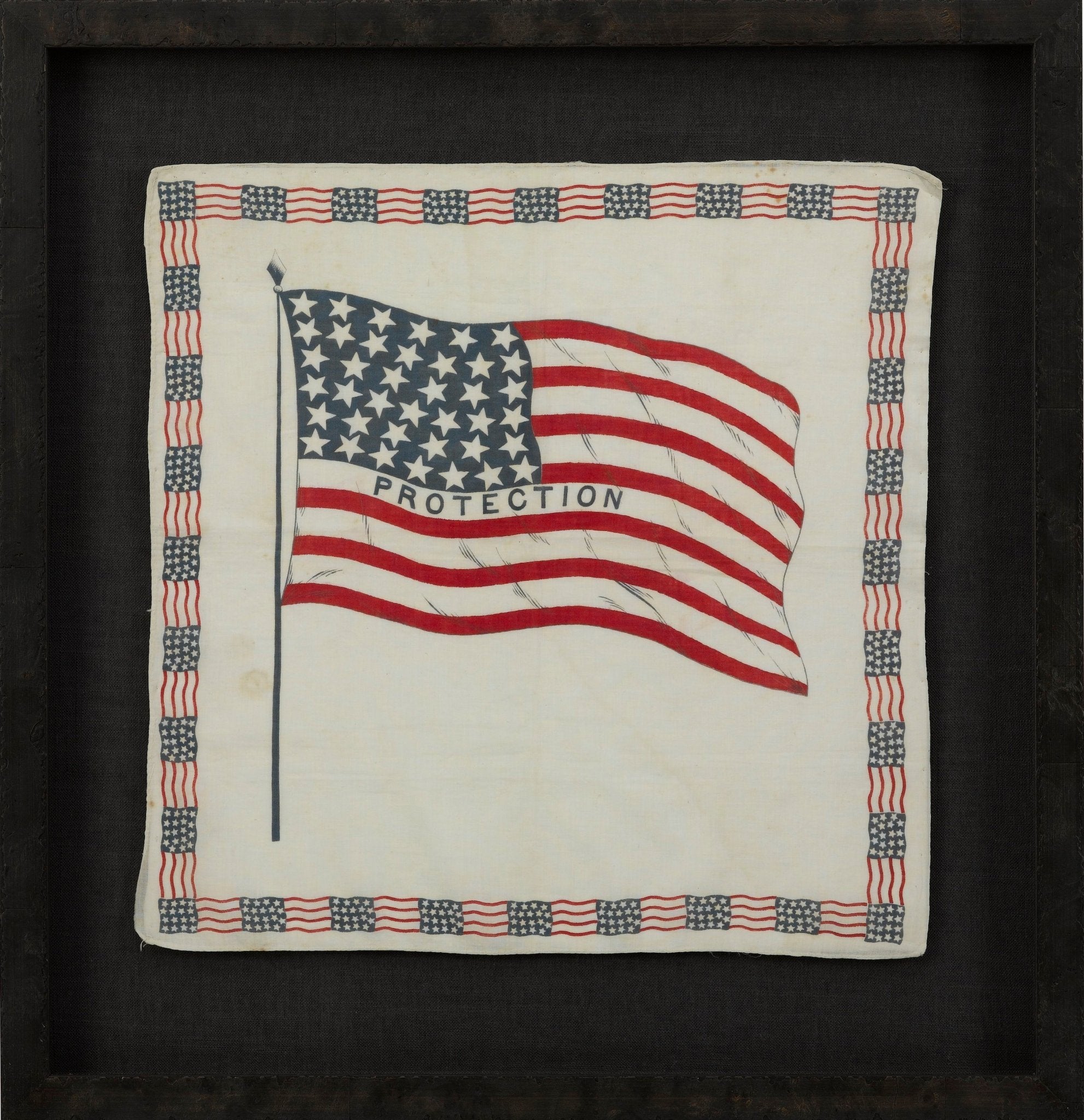 39 - Star "Protection" Benjamin Harrison Political Kerchief - The Great Republic