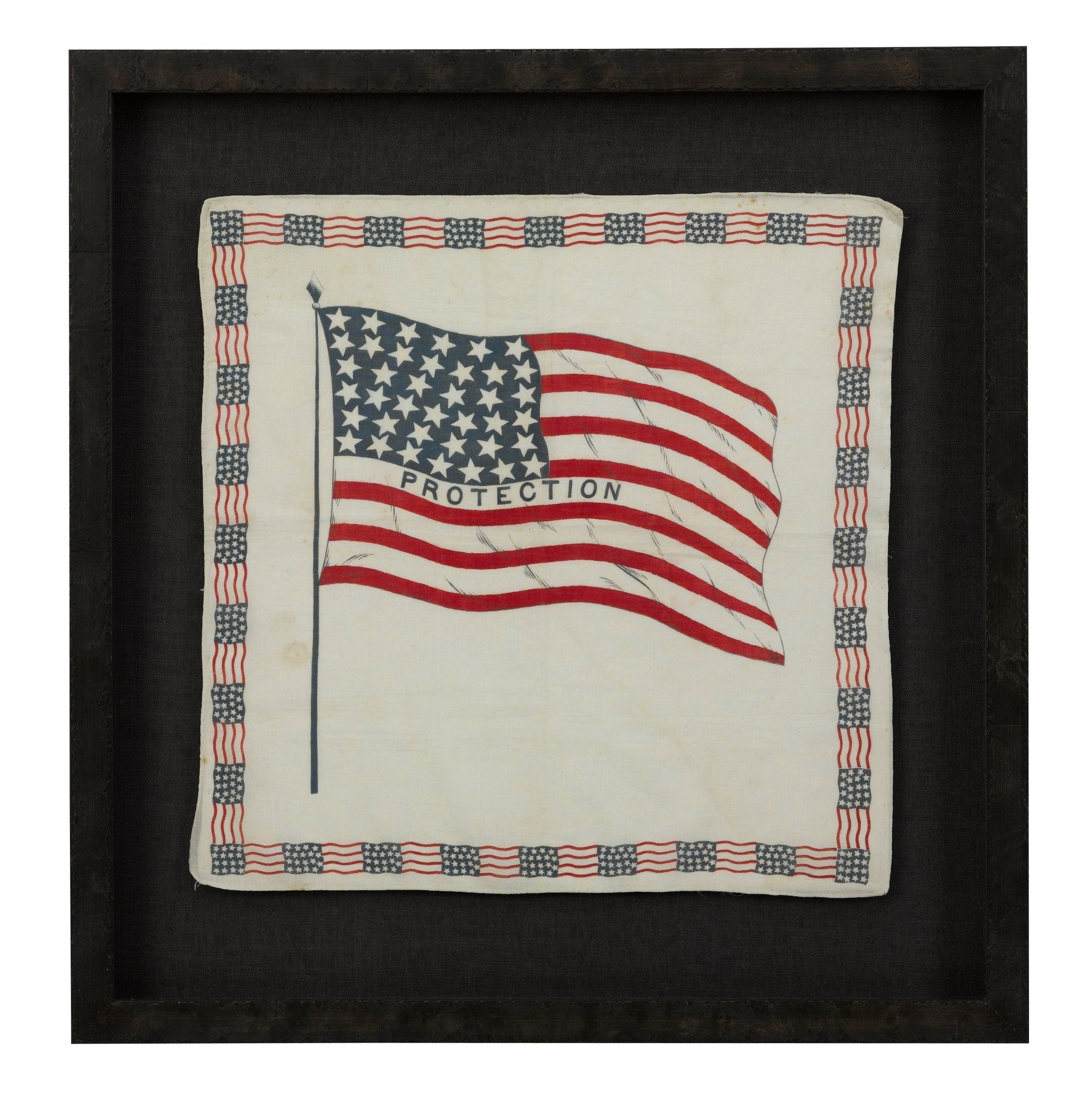 39 - Star "Protection" Benjamin Harrison Political Kerchief - The Great Republic