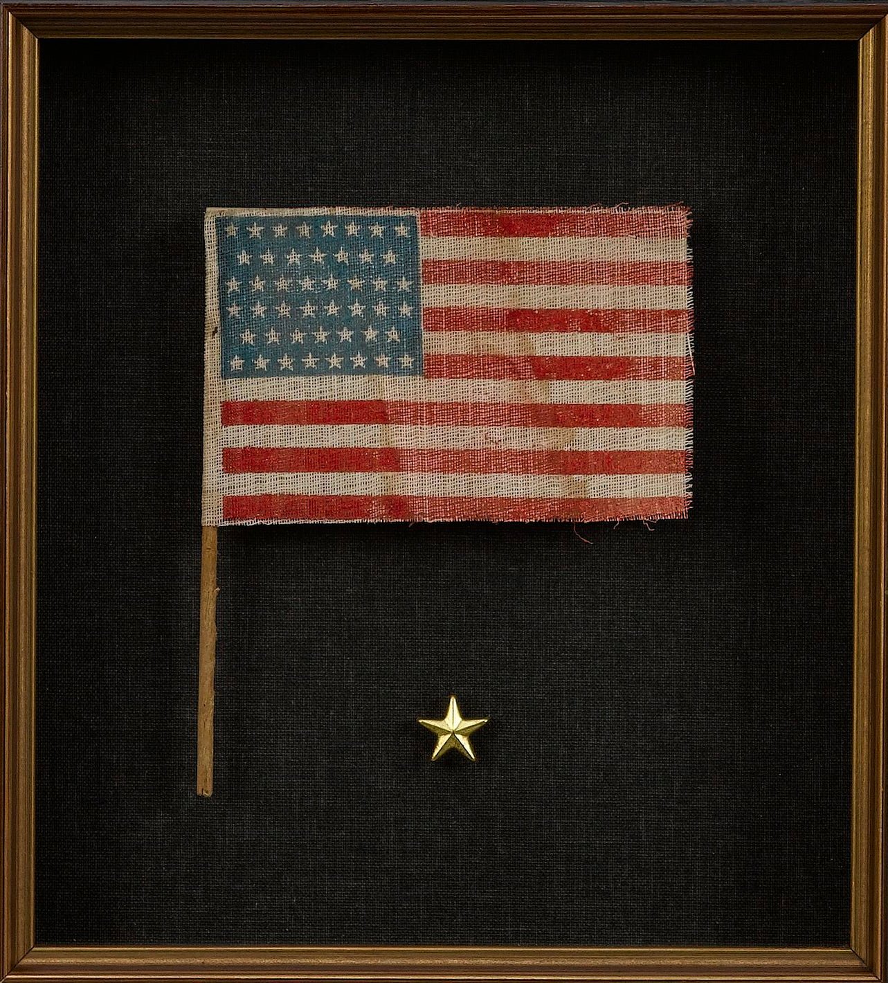 46 - Star Printed American Flag Waver, Celebrating Oklahoma Statehood - The Great Republic