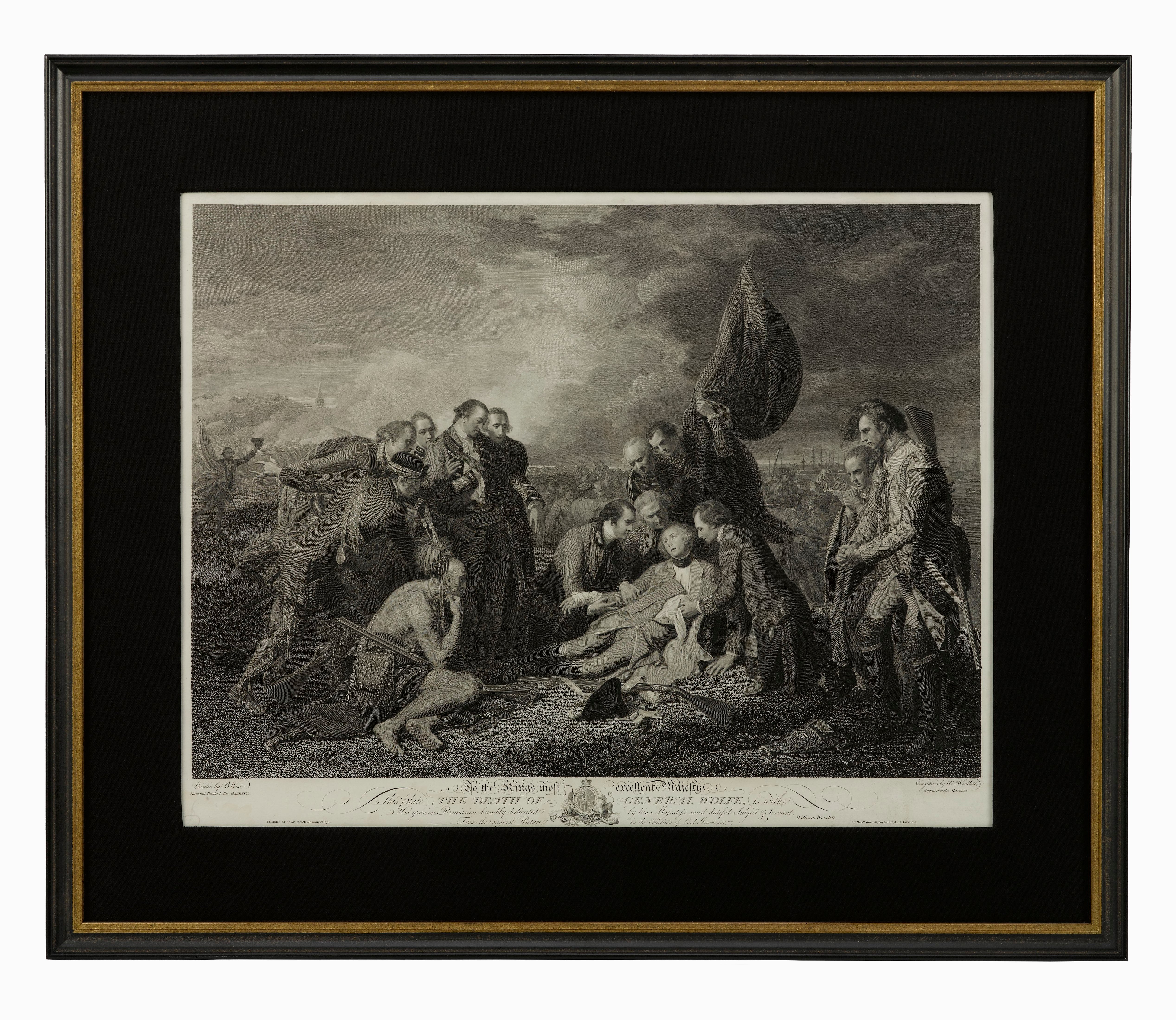 "The Death of General Wolfe" Engraving by William Woollett, after Benjamin West, 1776