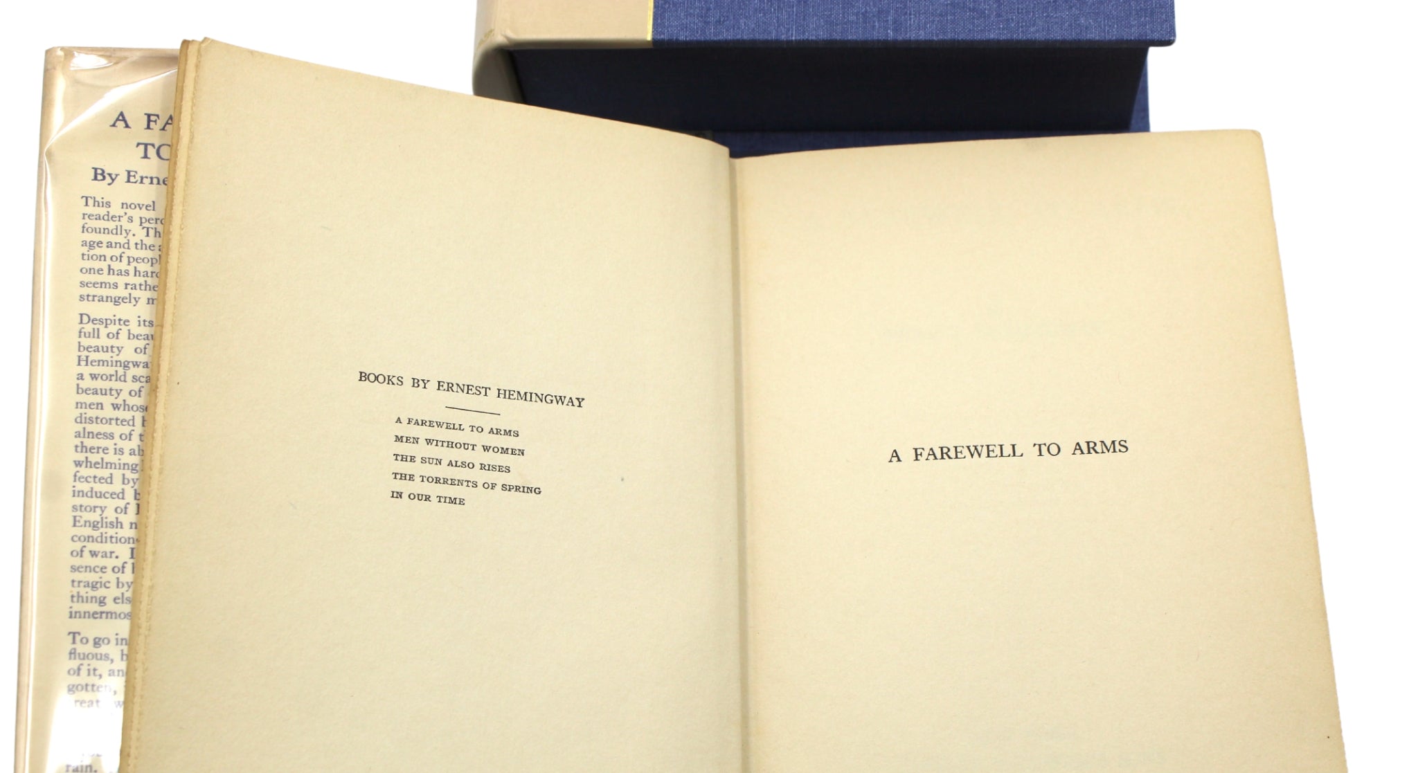 A Farewell to Arms by Ernest Hemingway, First Trade Edition, in First State Dust Jacket, 1929 - The Great Republic