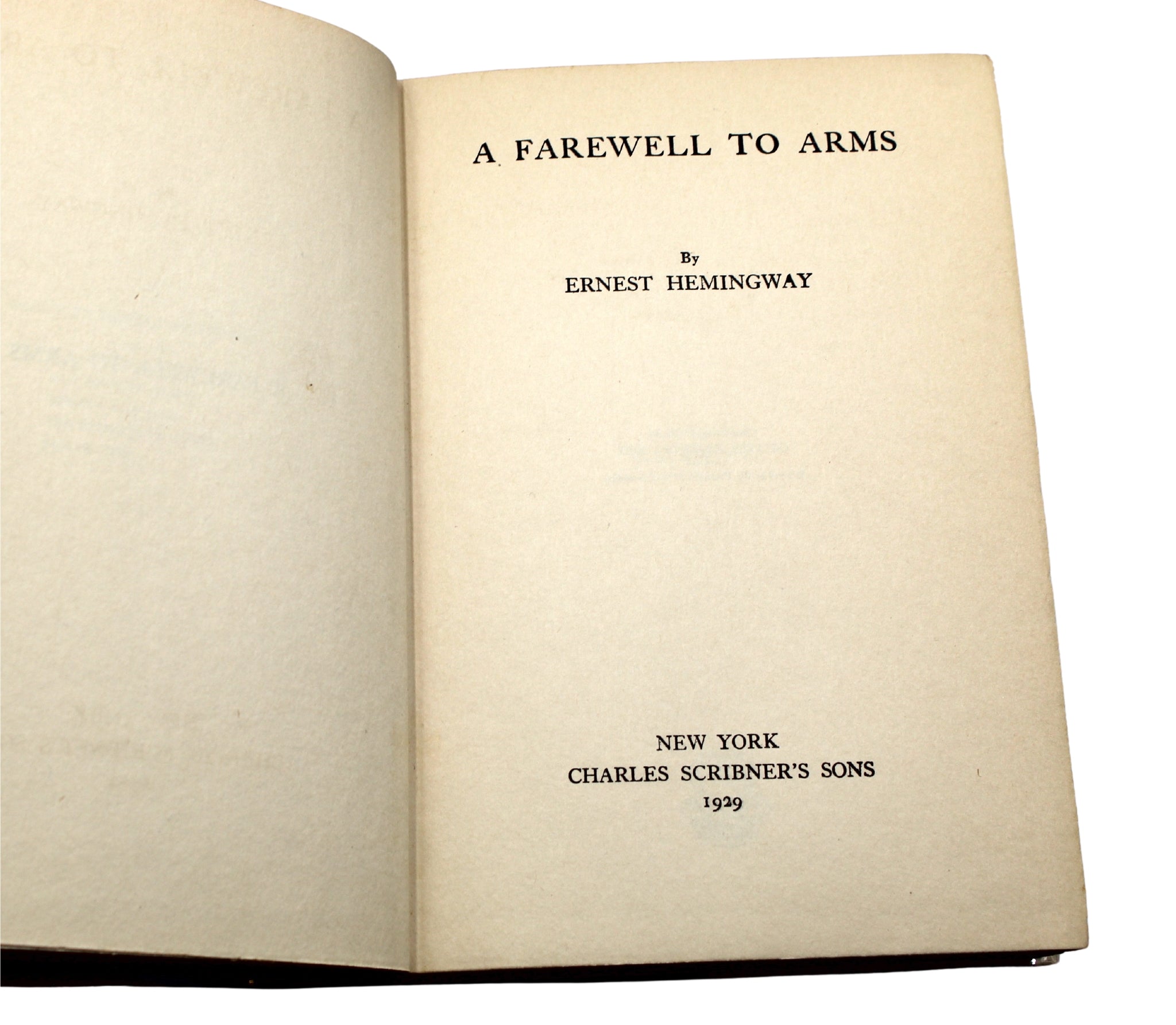 A Farewell to Arms by Ernest Hemingway, First Trade Edition, in First State Dust Jacket, 1929 - The Great Republic