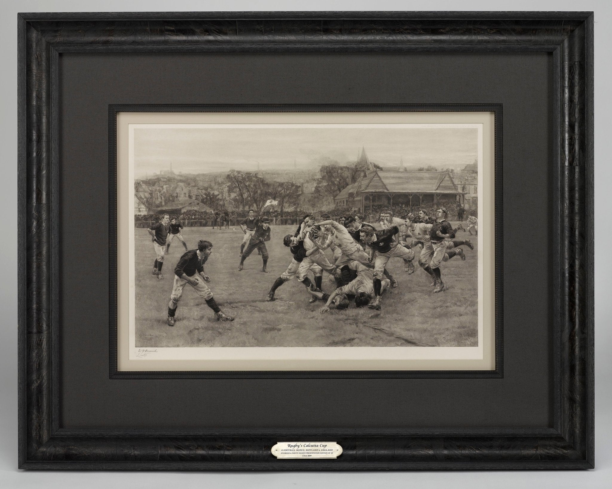 “A Football Match, Scotland v. England” by William Overhand and Lionel Smythe, Signed Photogravure, 1889 - The Great Republic