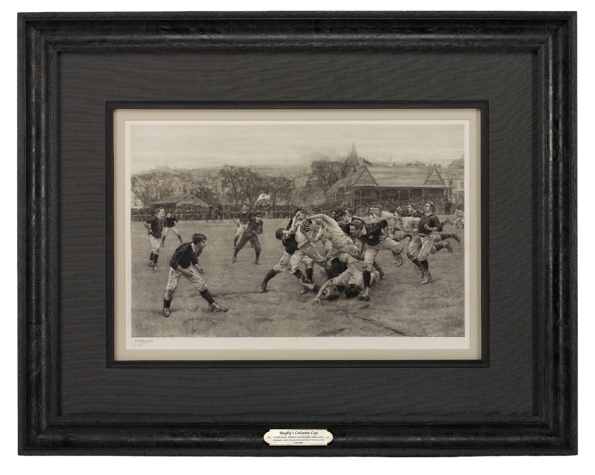 “A Football Match, Scotland v. England” by William Overhand and Lionel Smythe, Signed Photogravure, 1889 - The Great Republic