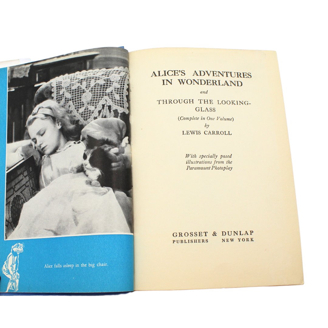 Alice in Wonderland and Through the Looking - Glass (Complete in One Volume) by Lewis Carroll, Grosset & Dunlap Photoplay, in Original Dust Jacket - The Great Republic