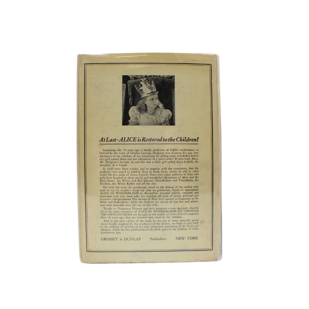 Alice in Wonderland and Through the Looking - Glass (Complete in One Volume) by Lewis Carroll, Grosset & Dunlap Photoplay, in Original Dust Jacket - The Great Republic