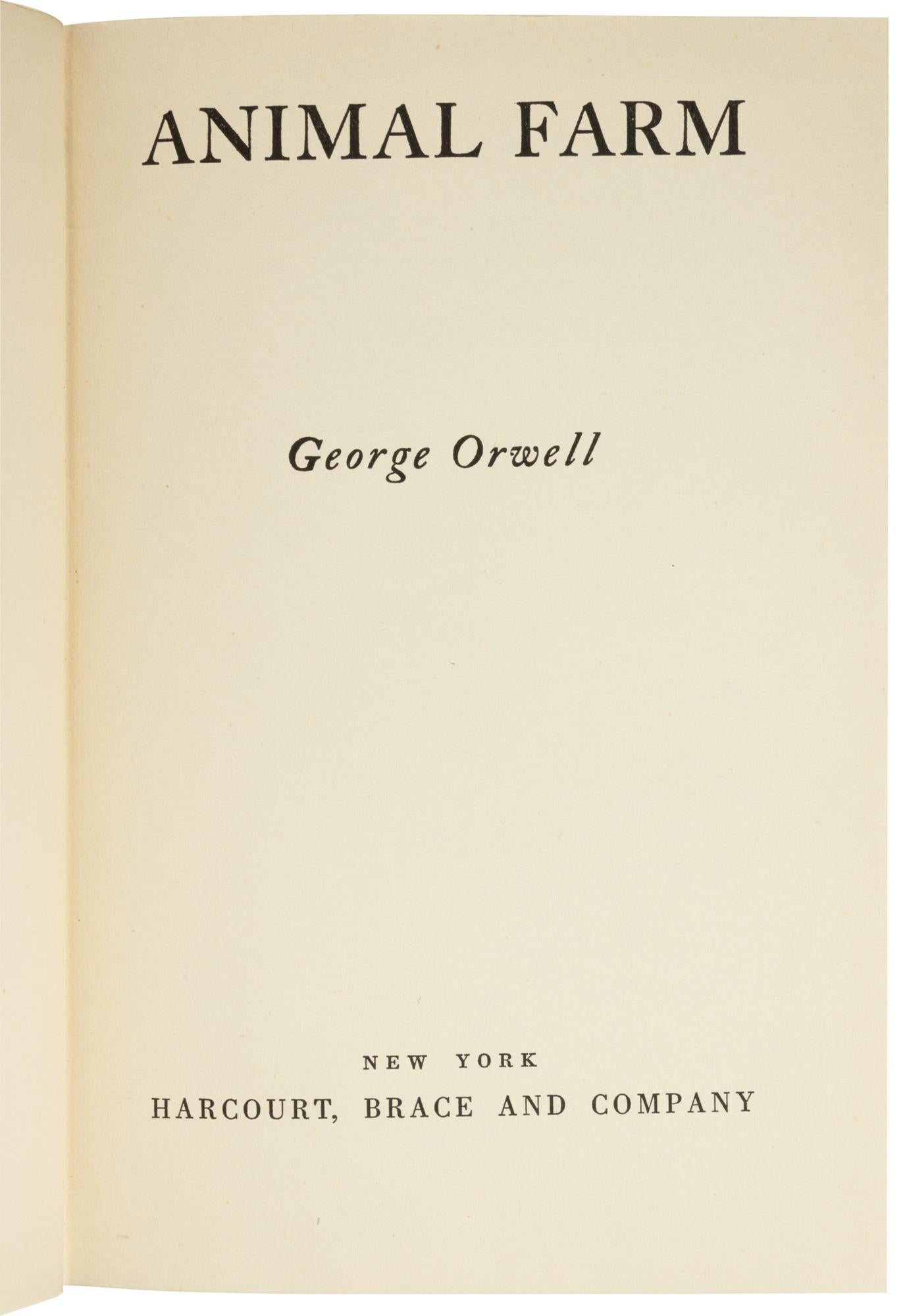 Animal Farm by George Orwell, First US Edition, in Original Dust Jacket, 1946 - The Great Republic