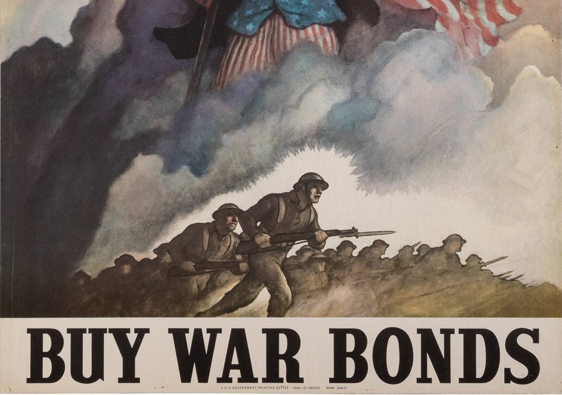 "Buy War Bonds" Vintage WWII Poster by Newell Convers Wyeth, 1942 - The Great Republic