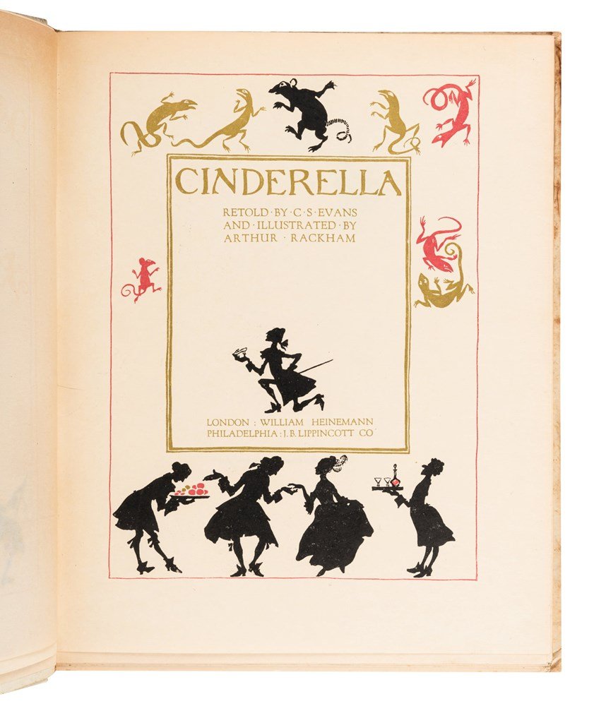 Cinderella, Edited by C.S. Evans, Illustrated and Signed by Arthur Rackham, Limited Edition de Luxe , 1919 - The Great Republic