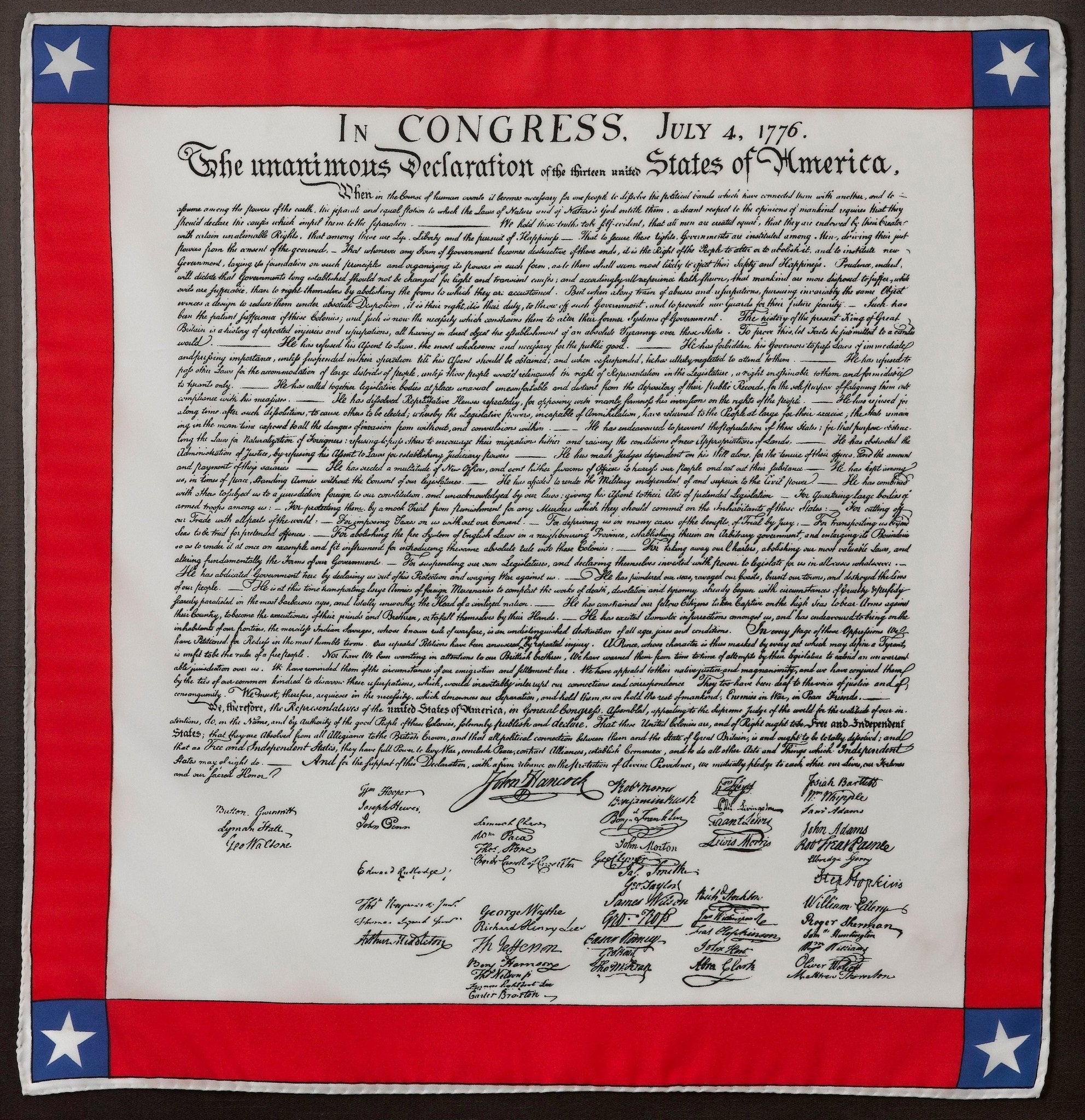 Declaration of Independence Printed Scarf - The Great Republic