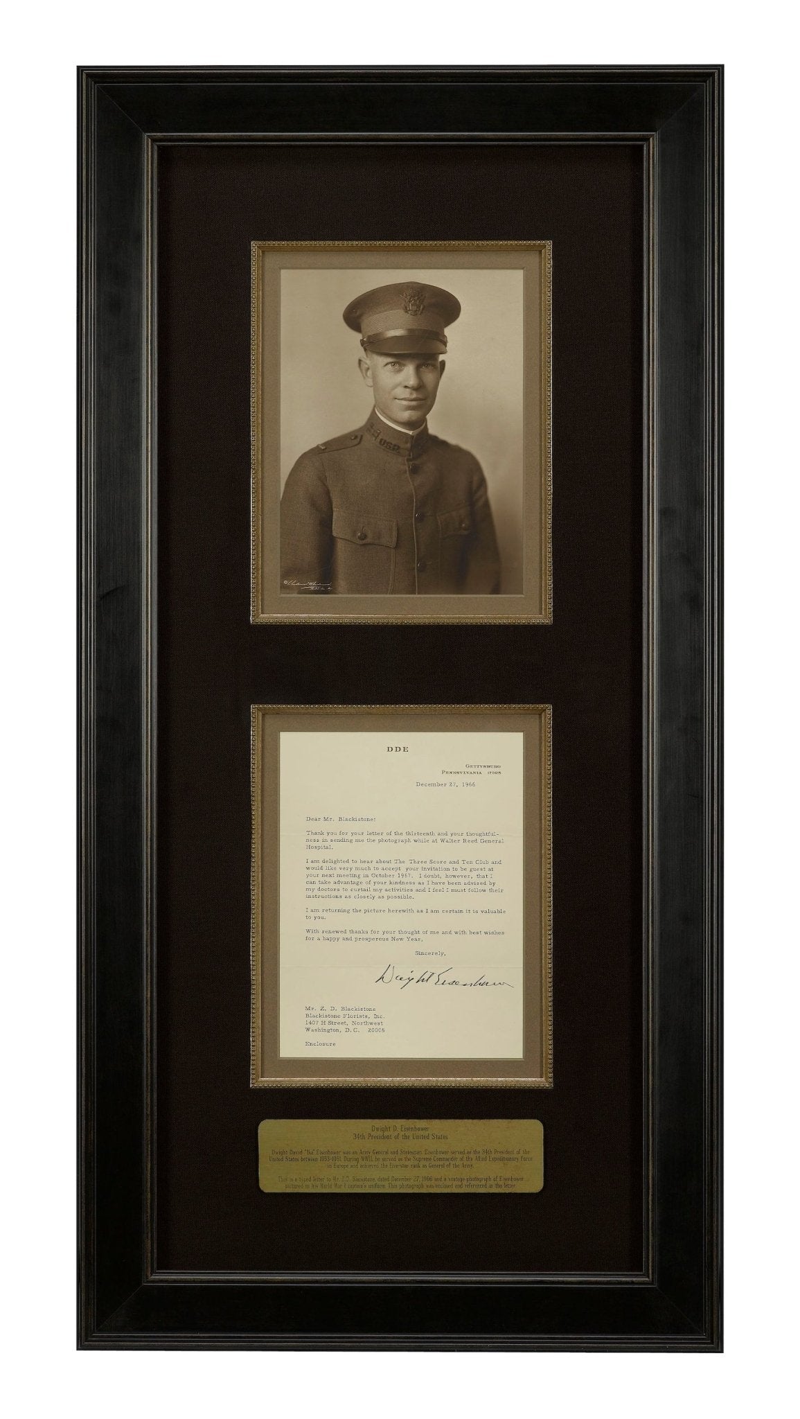 Dwight D. Eisenhower Original Photograph and Autographed Letter, 1966 - The Great Republic