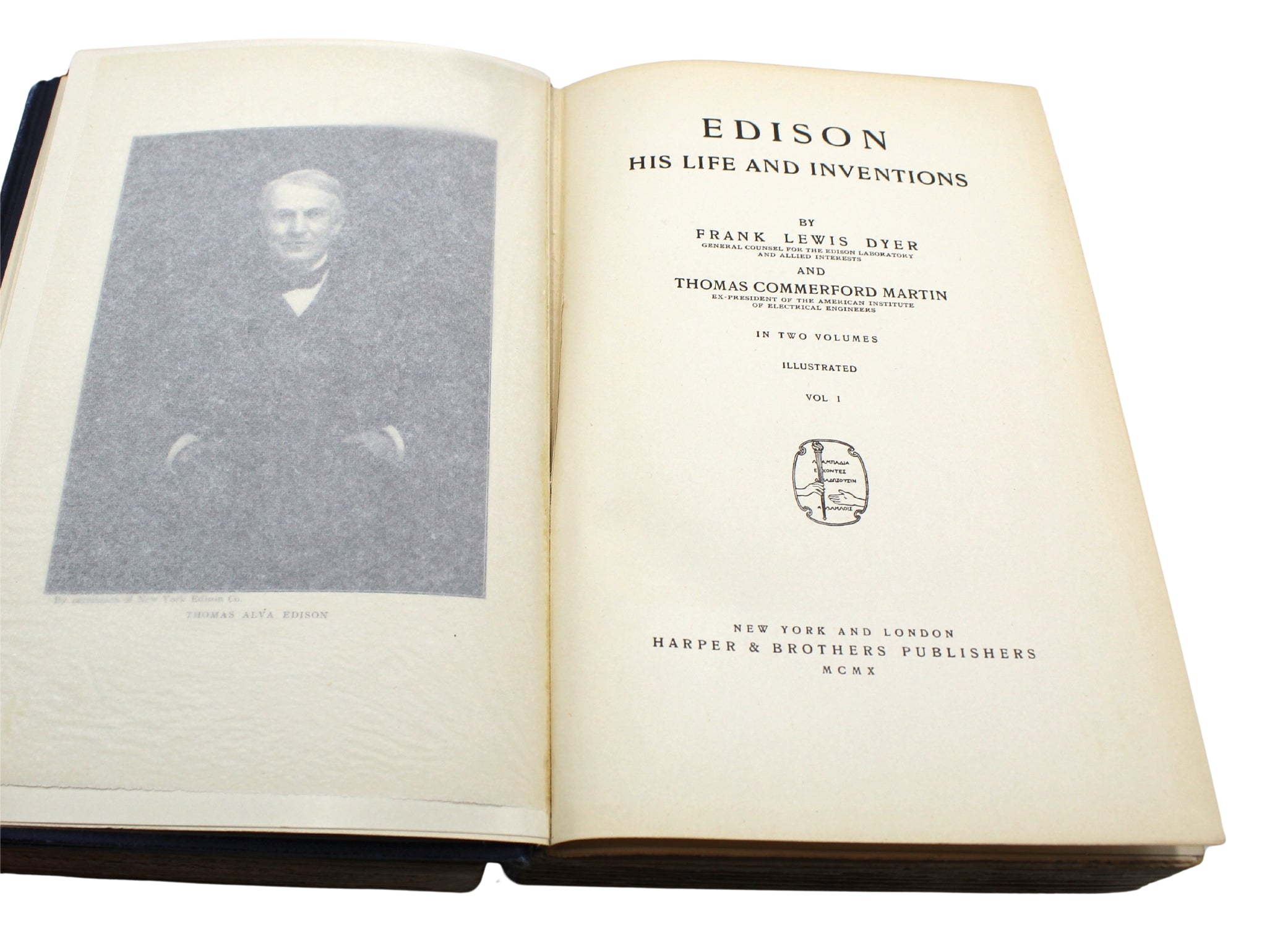 Edison: His Life and Inventions by Frank Lewis Dyer and Thomas Commerford Martin, First Edition, Two Volumes, 1910 - The Great Republic