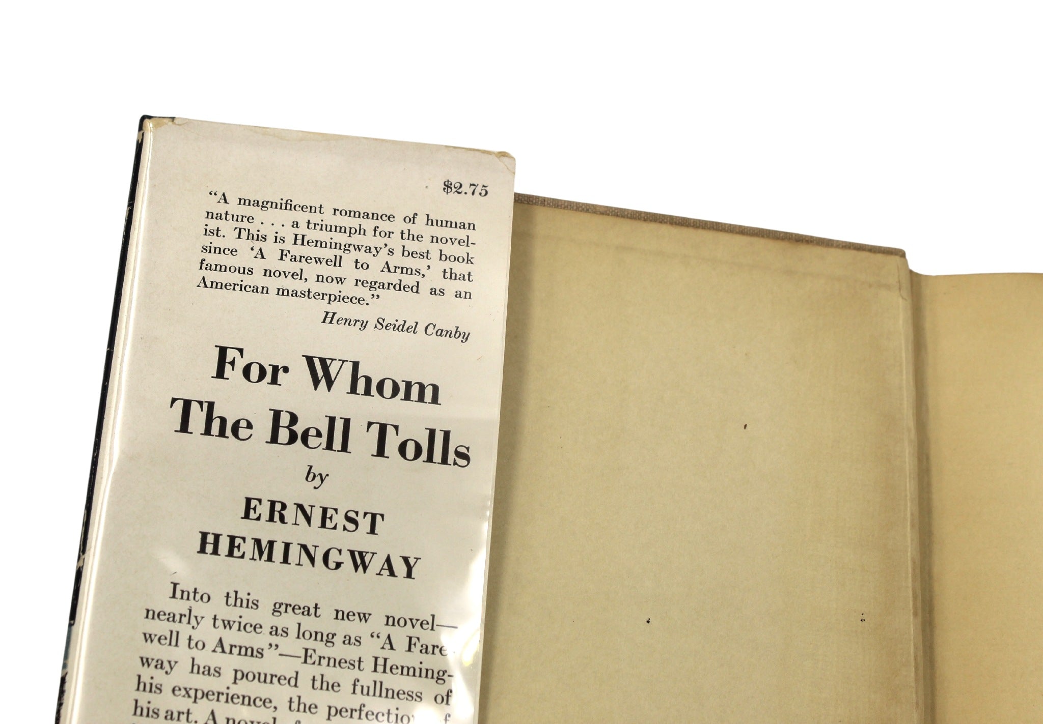 For Whom the Bell Tolls by Ernest Hemingway, First Edition with Original Dust Jacket, 1940 - The Great Republic