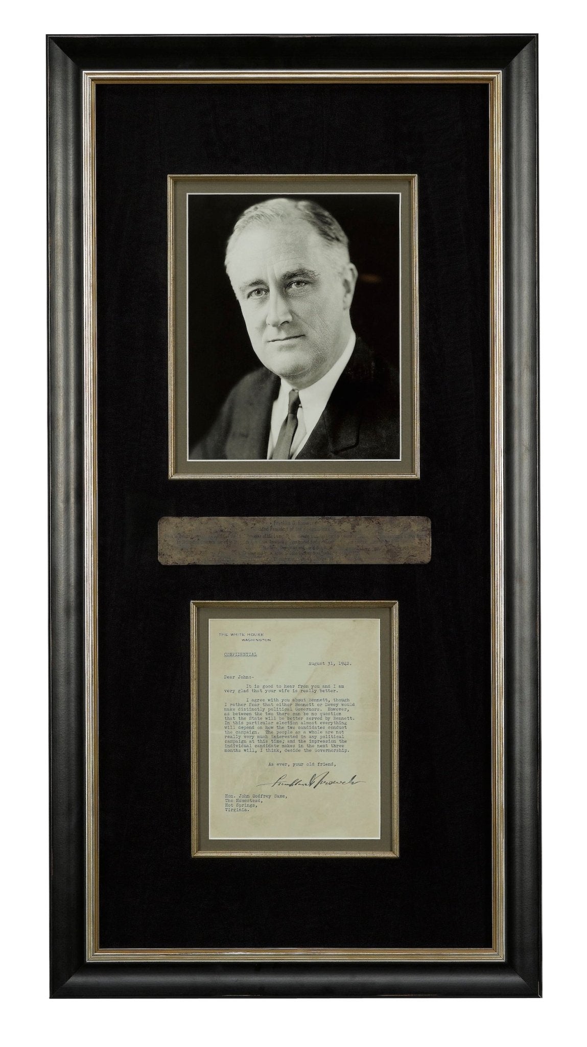 Franklin D. Roosevelt Signed Letter, 1942 - The Great Republic