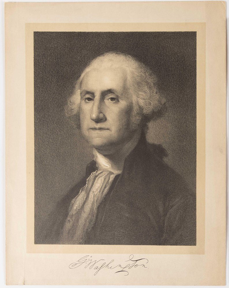 "G. Washington" Lithograph after Gilbert Stuart - The Great Republic