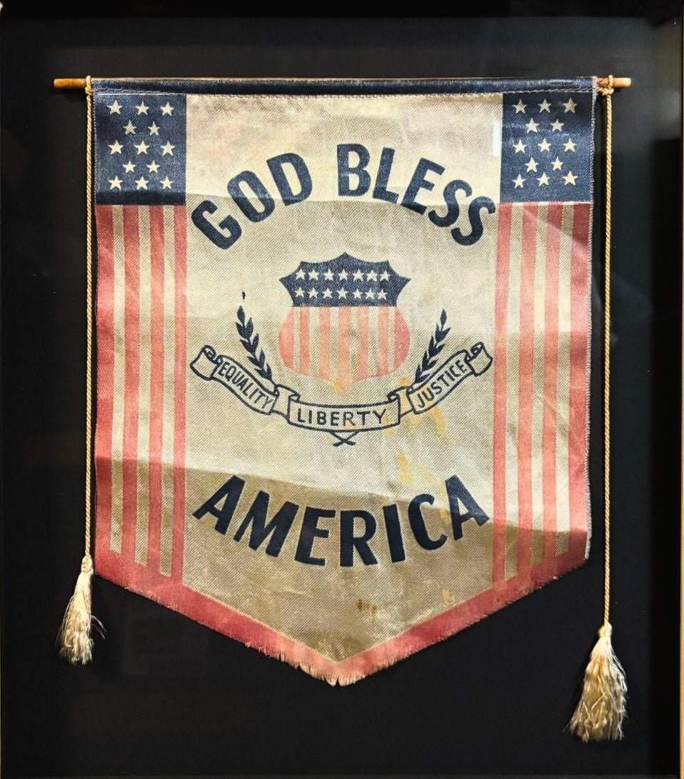 "God Bless America" WWI Printed Banner - The Great Republic