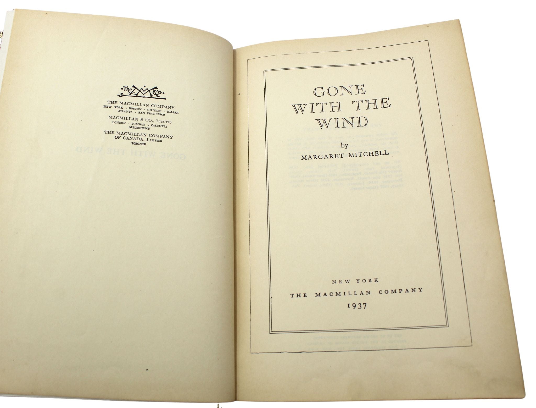 Gone With the Wind by Margaret Mitchell, First Edition, Later Printing, 1937 - The Great Republic