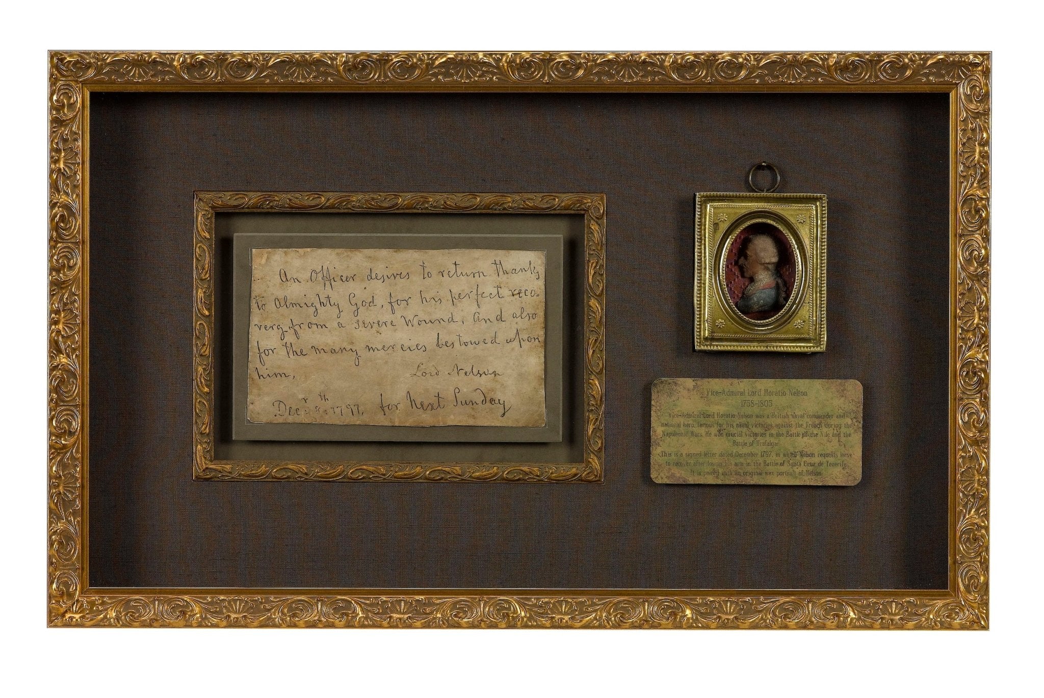 Horatio Nelson Signed Letter and Portrait, 1797 - The Great Republic