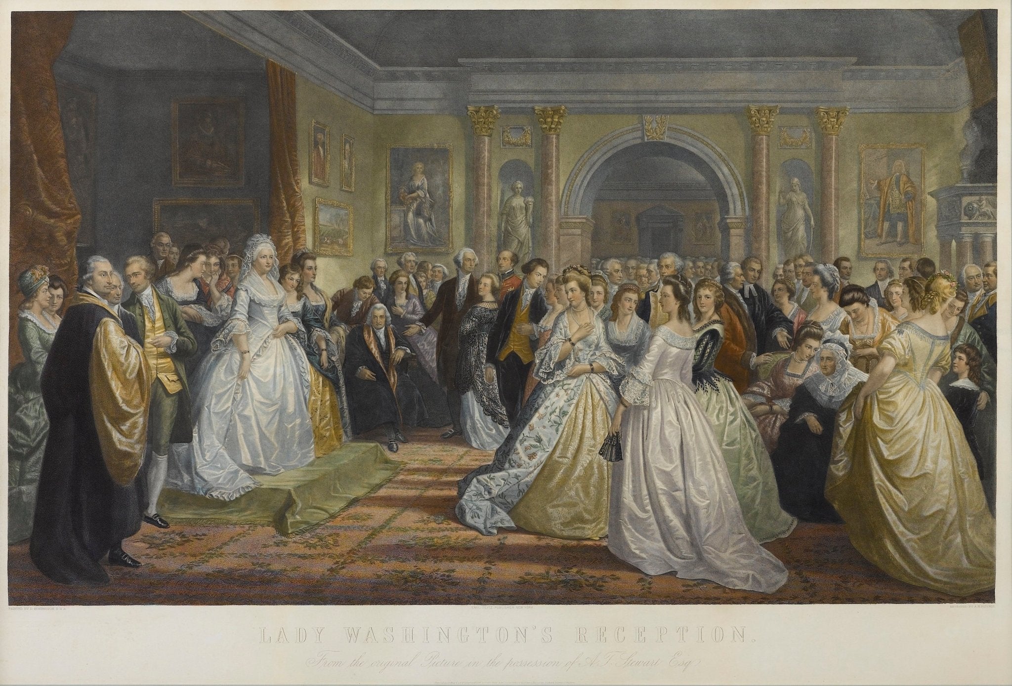 "Lady Washington's Reception" after D. Huntington, Engraved by A. H. Ritchie, 1865 - The Great Republic