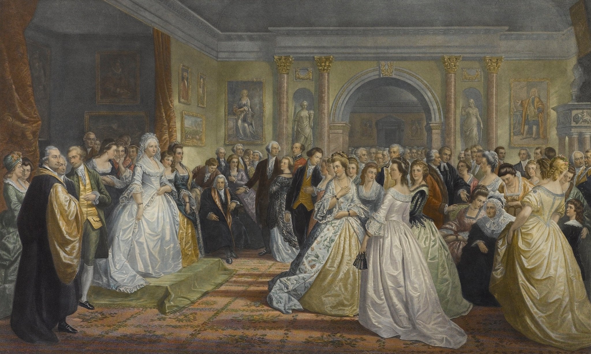 "Lady Washington's Reception" after D. Huntington, Engraved by A. H. Ritchie, 1865 - The Great Republic