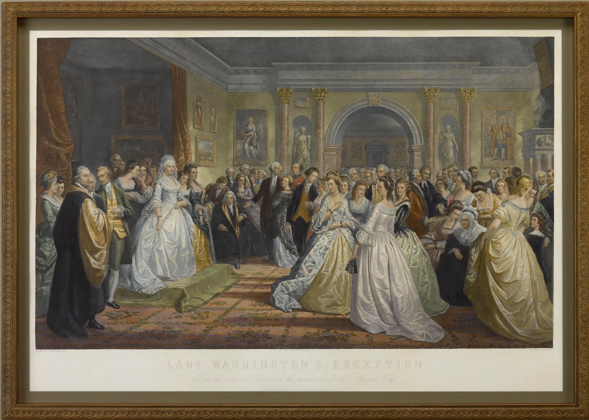 "Lady Washington's Reception" after D. Huntington, Engraved by A. H. Ritchie, 1865 - The Great Republic