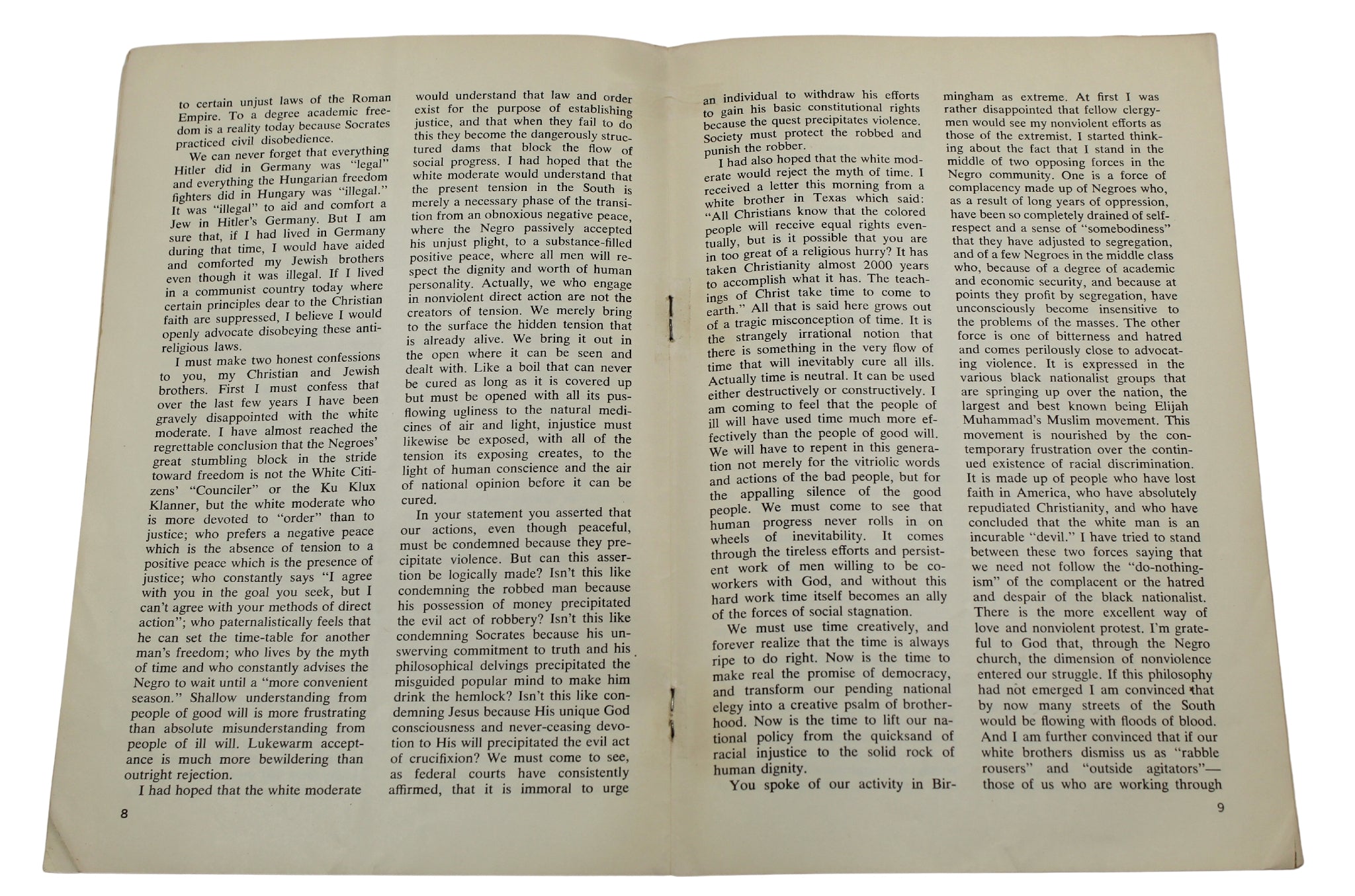 Letter From Birmingham City Jail by Martin Luther King Jr., Printed Pamphlet in Original Illustrated Wrappers - The Great Republic