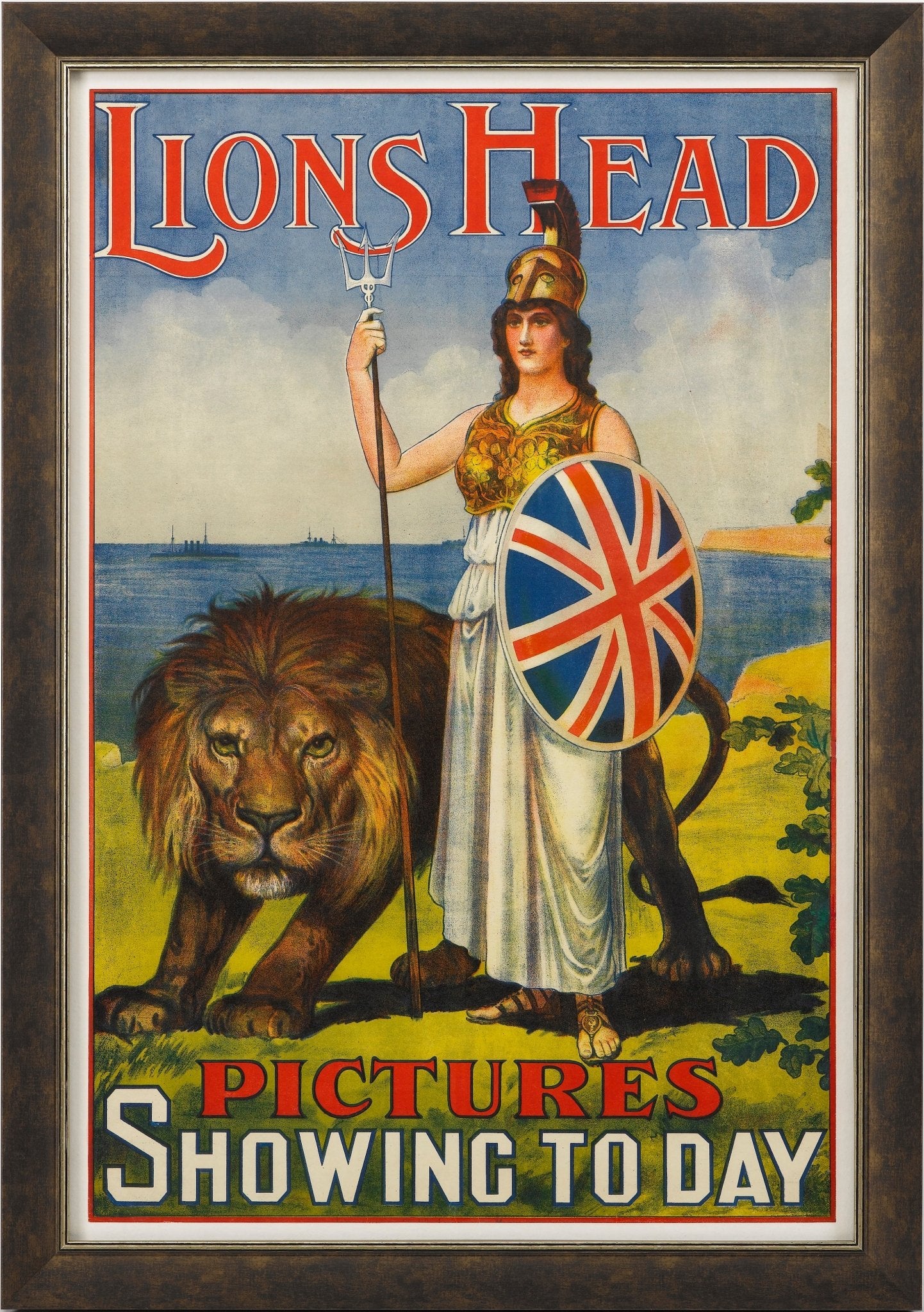 "Lions Head / Pictures Showing Today" Cinematic Poster, Circa 1911 - The Great Republic
