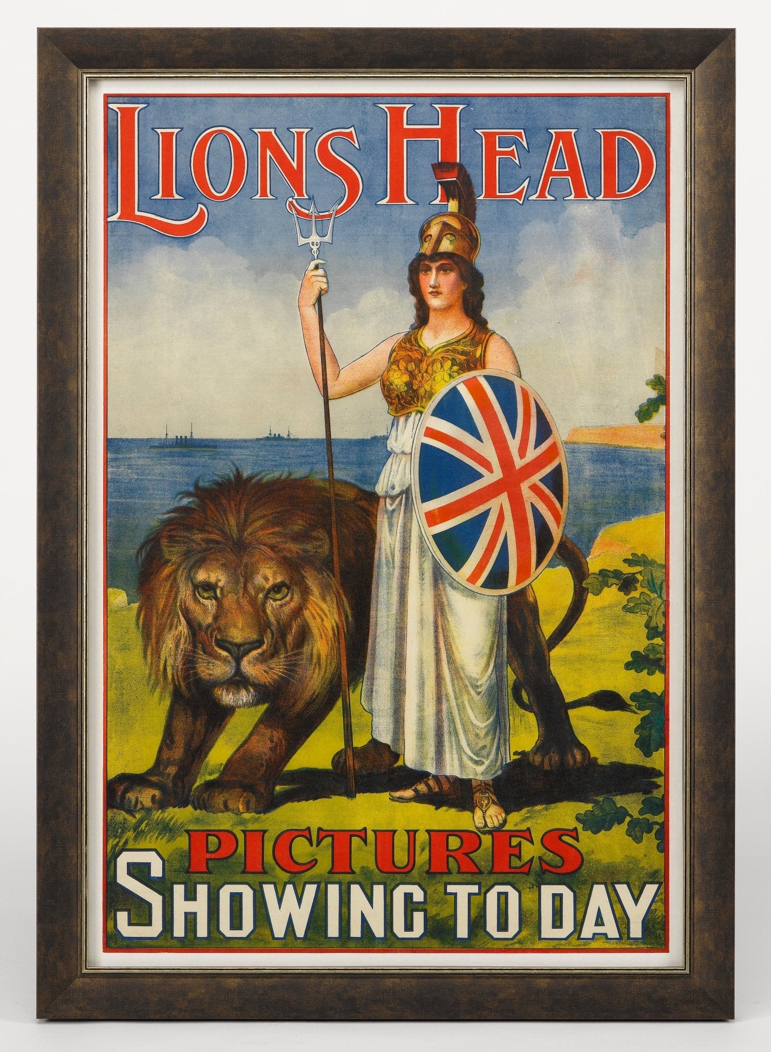 "Lions Head / Pictures Showing Today" Cinematic Poster, Circa 1911 - The Great Republic