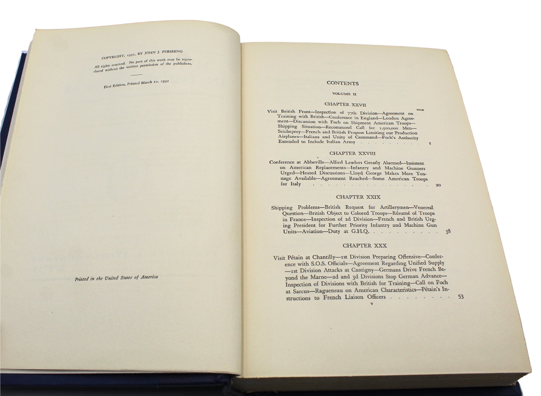 My Experiences in the World War, by John J. Pershing, First Edition, Two - Volume Set, in Original Dust Jackets, 1931 - The Great Republic