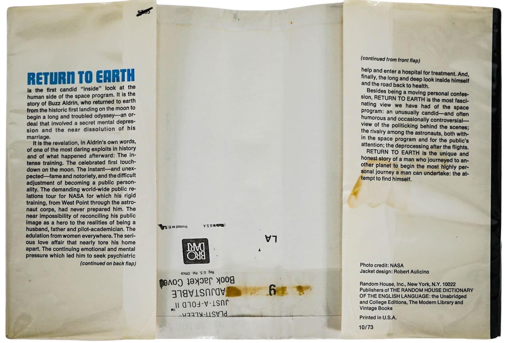 Return to Earth, Signed and Inscribed by Edwin "Buzz" Aldrin, First Edition in Original Dust Jacket, 1973 - The Great Republic