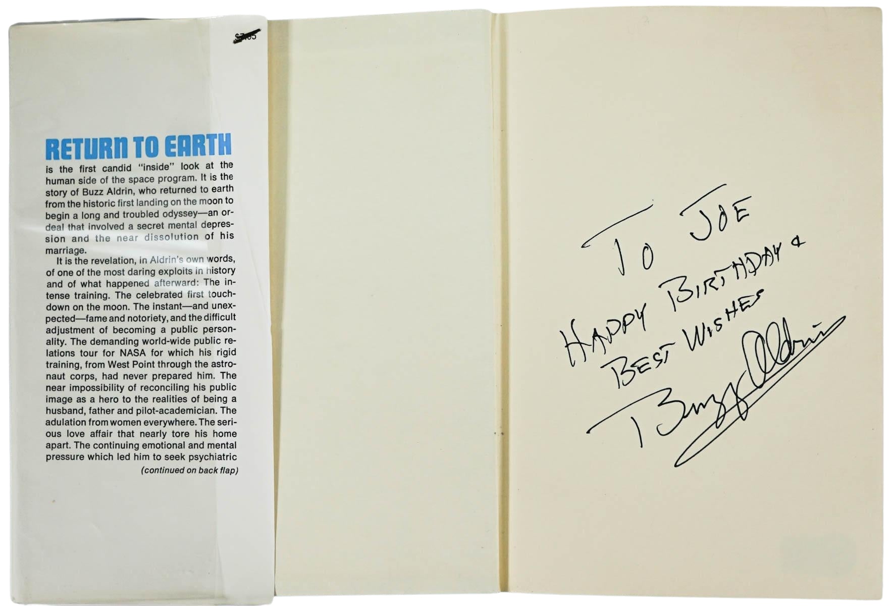 Return to Earth, Signed and Inscribed by Edwin "Buzz" Aldrin, First Edition in Original Dust Jacket, 1973 - The Great Republic