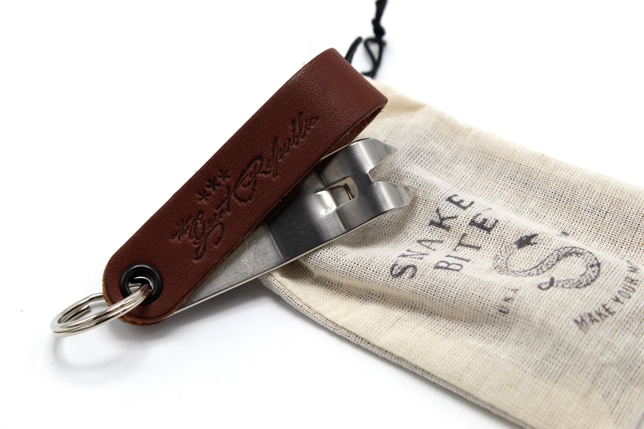 "Snakebite" Keychain Leather Bottle Opener - The Great Republic